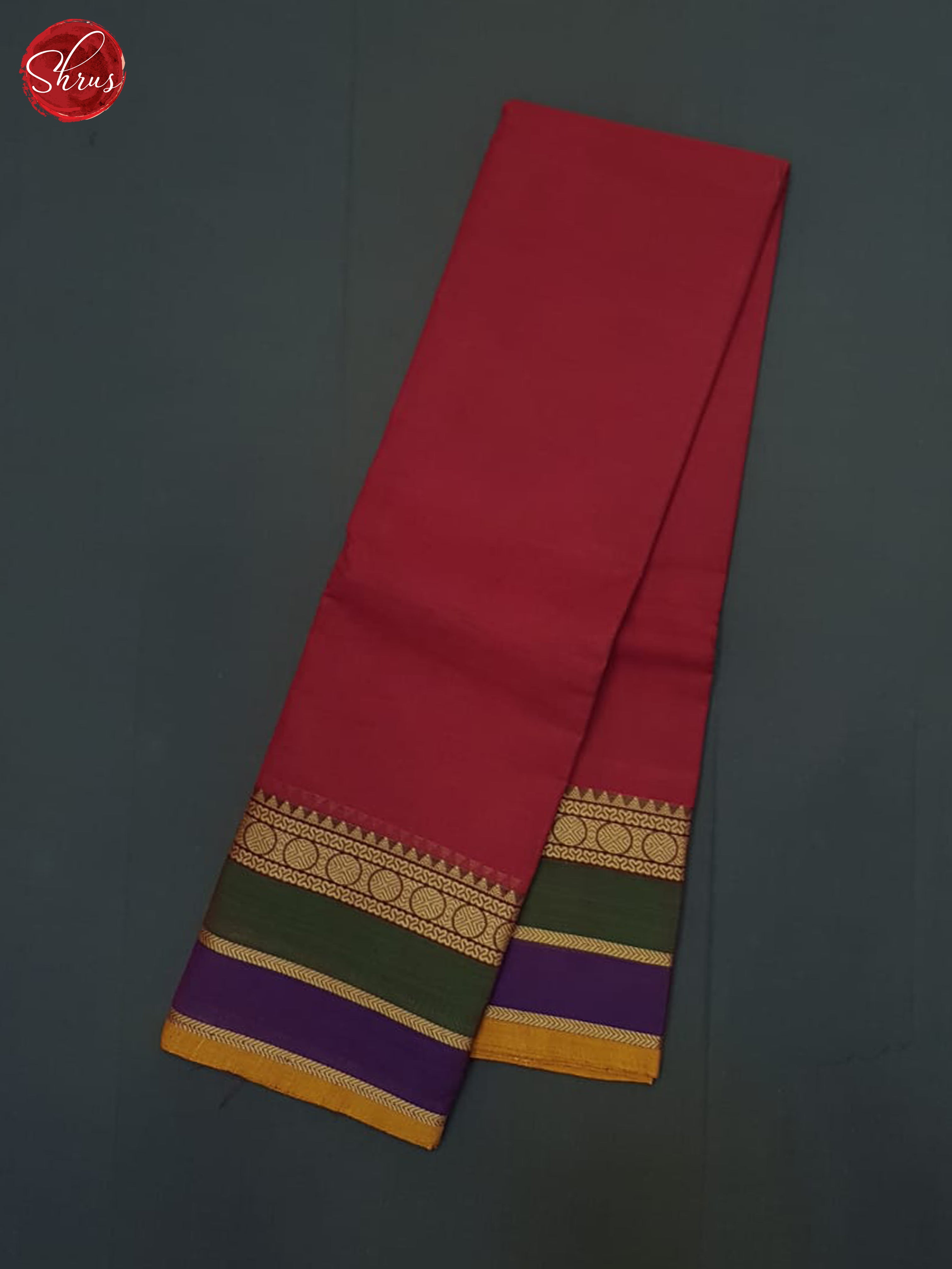 Red And Purple- Chettinad Cotton Saree - Shop on ShrusEternity.com