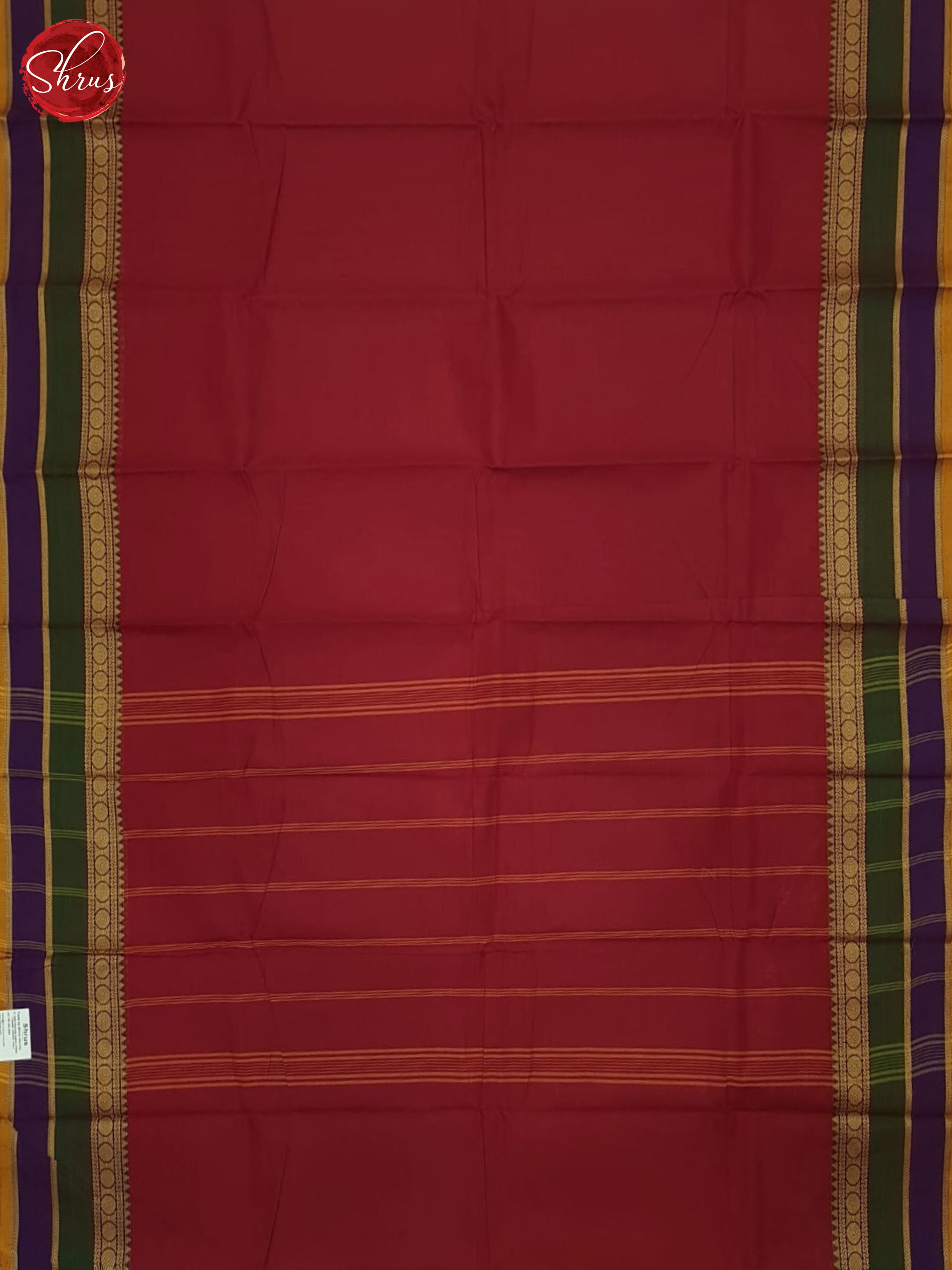 Red And Purple- Chettinad Cotton Saree - Shop on ShrusEternity.com