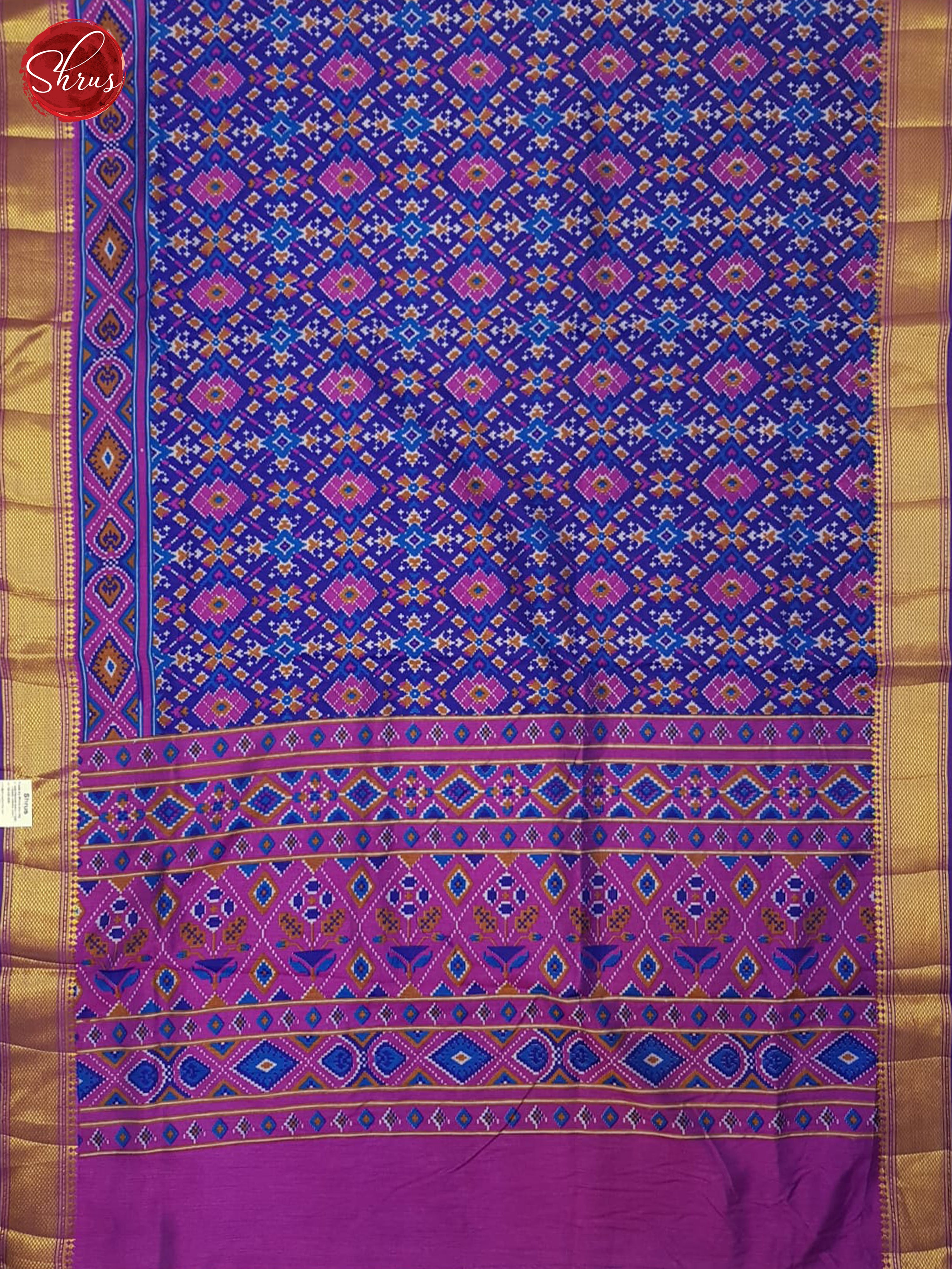 Blue And Pink- Semi Patola Saree - Shop on ShrusEternity.com