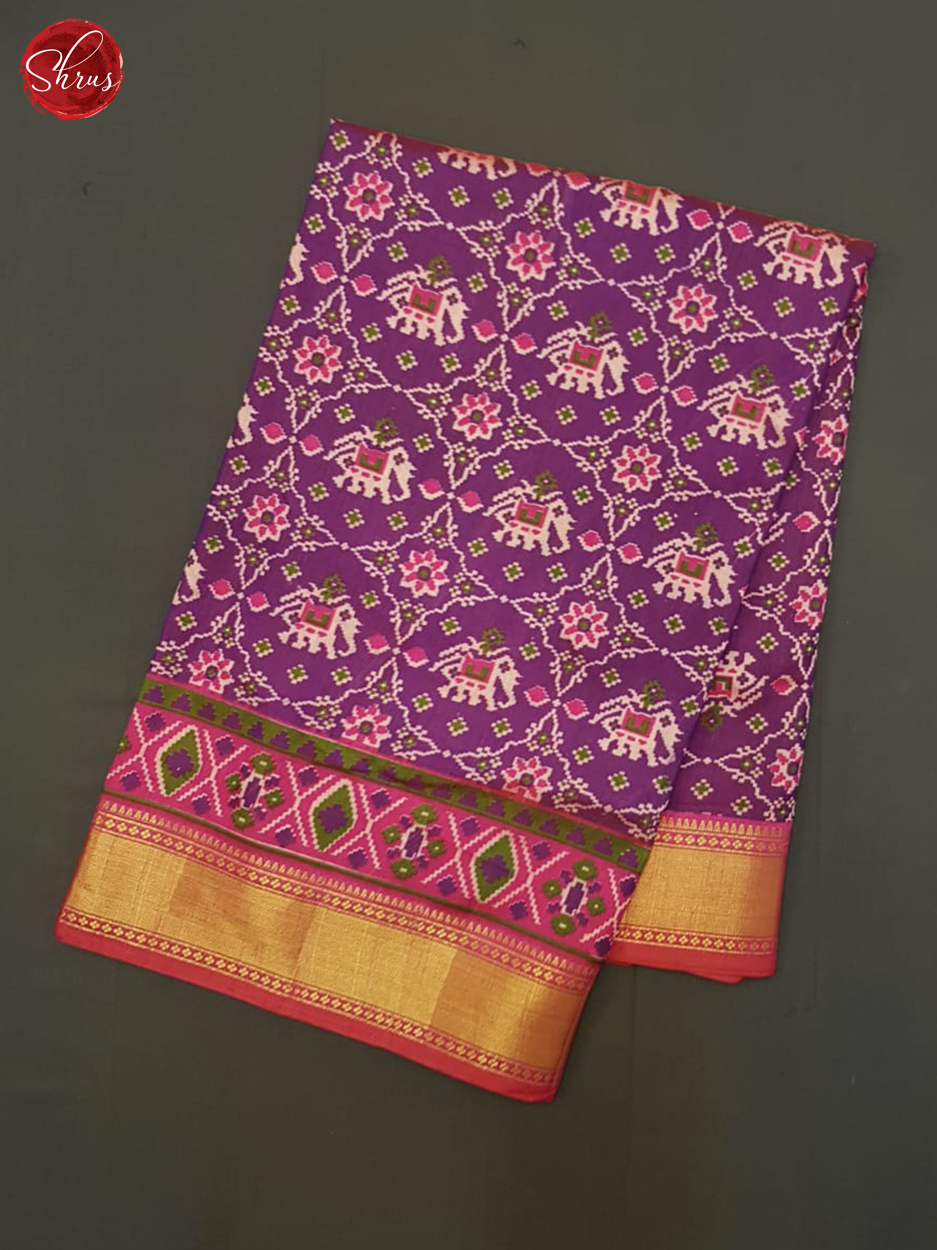 Purple And Pink- Semi Patola Saree - Shop on ShrusEternity.com