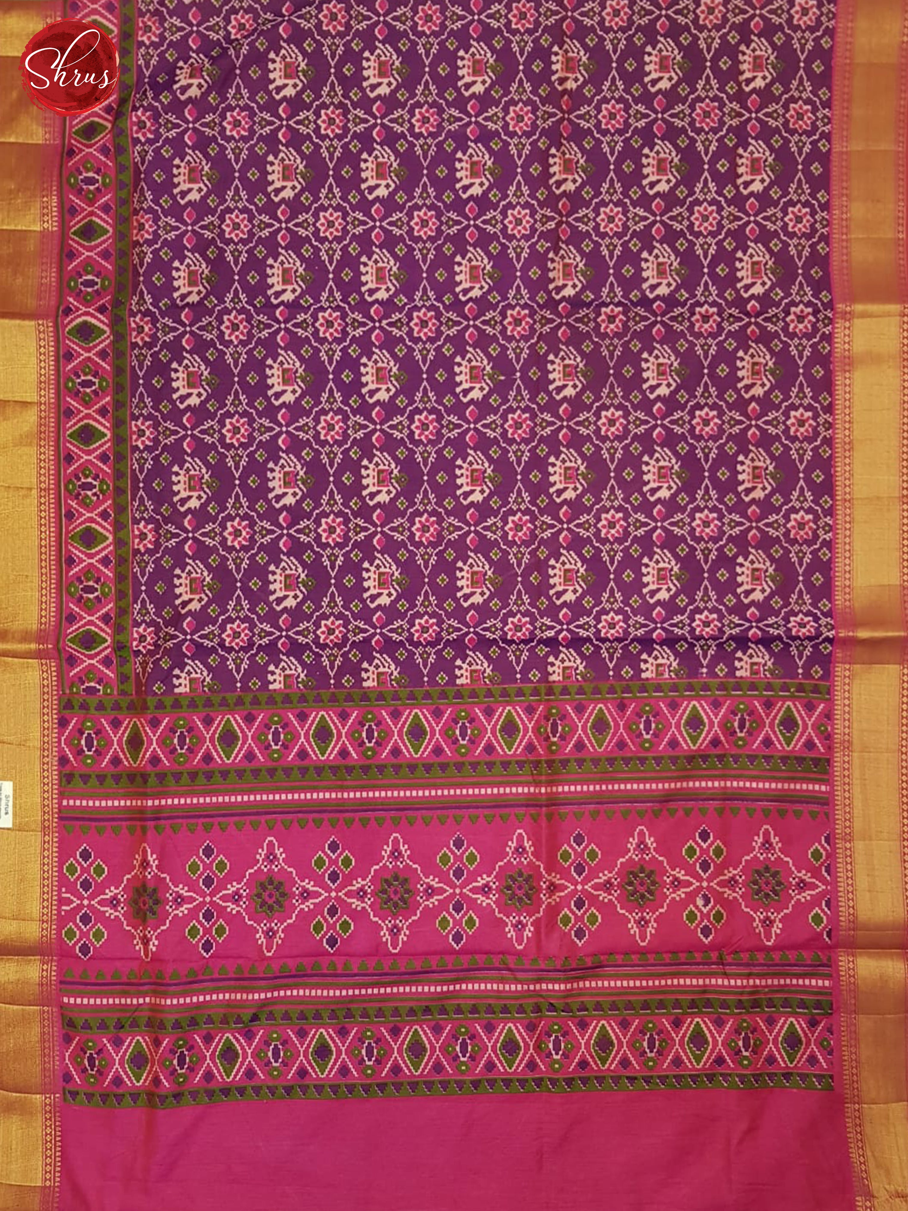 Purple And Pink- Semi Patola Saree - Shop on ShrusEternity.com