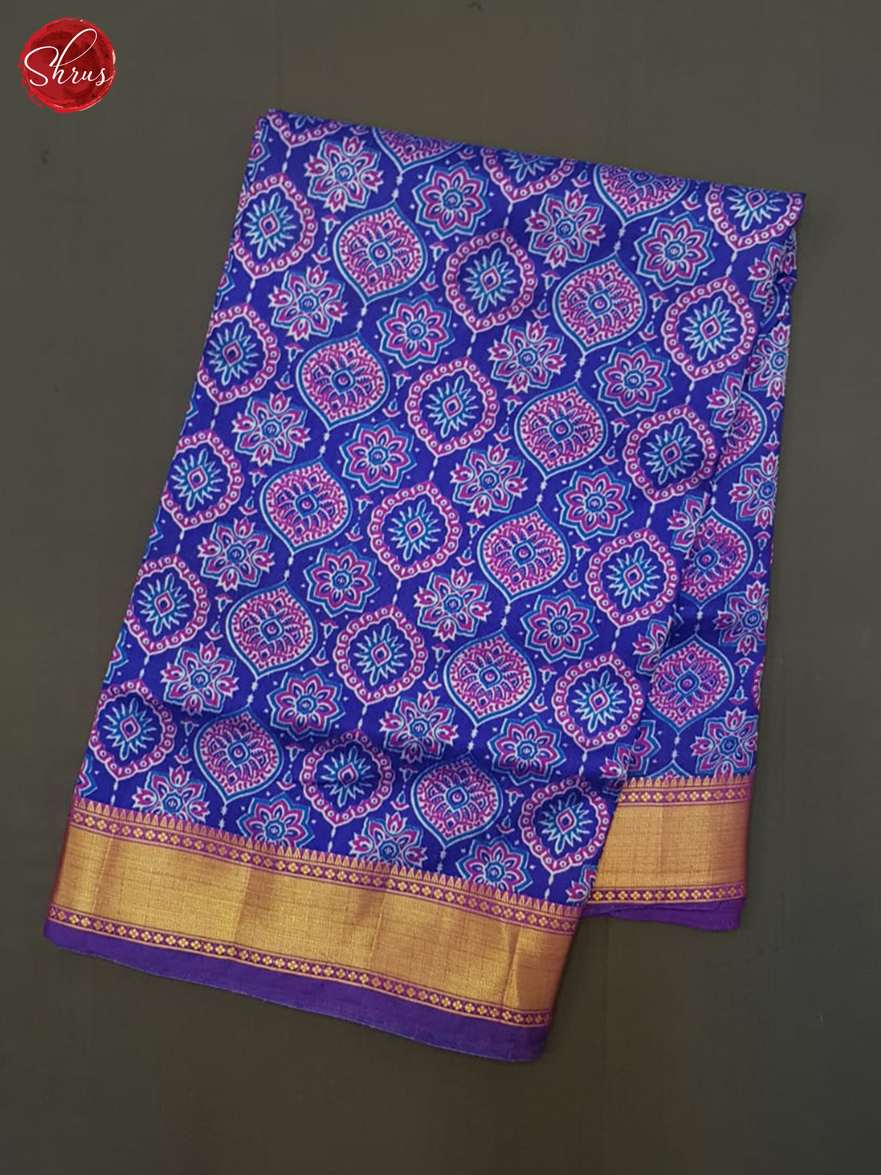 Blue And Purple- Semi Patola saree - Shop on ShrusEternity.com