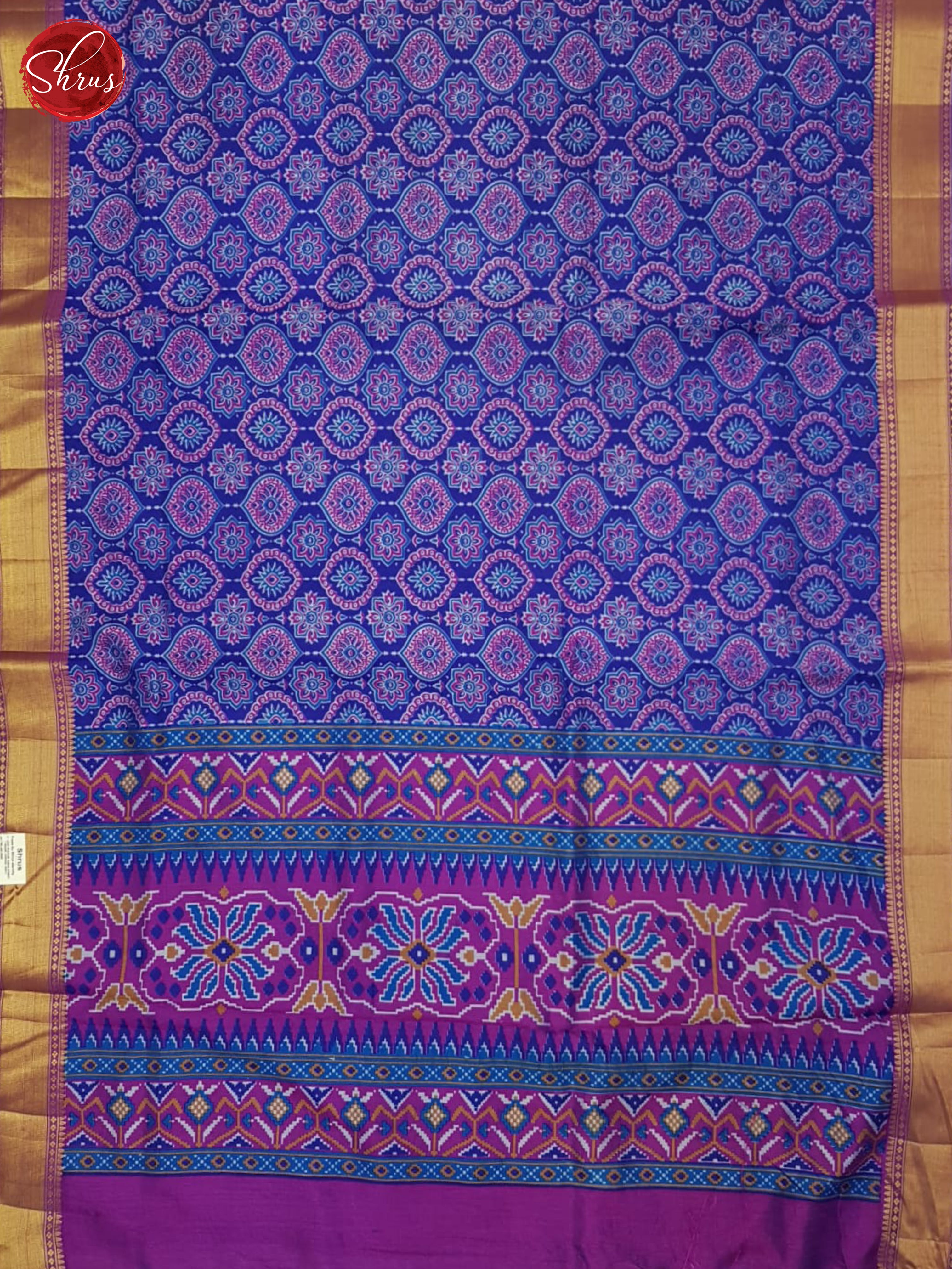 Blue And Purple- Semi Patola saree - Shop on ShrusEternity.com