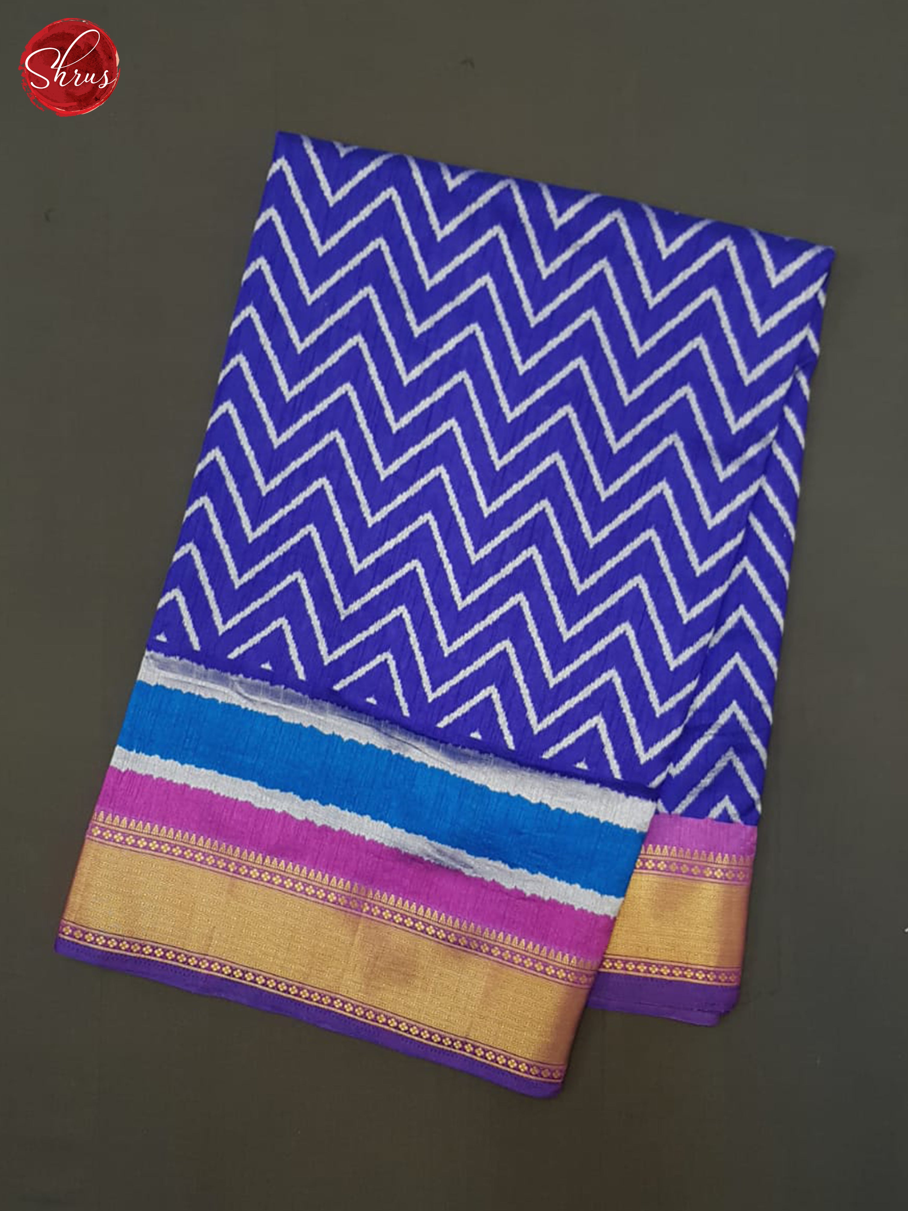 Blue And Pink- Semi Patola Saree - Shop on ShrusEternity.com