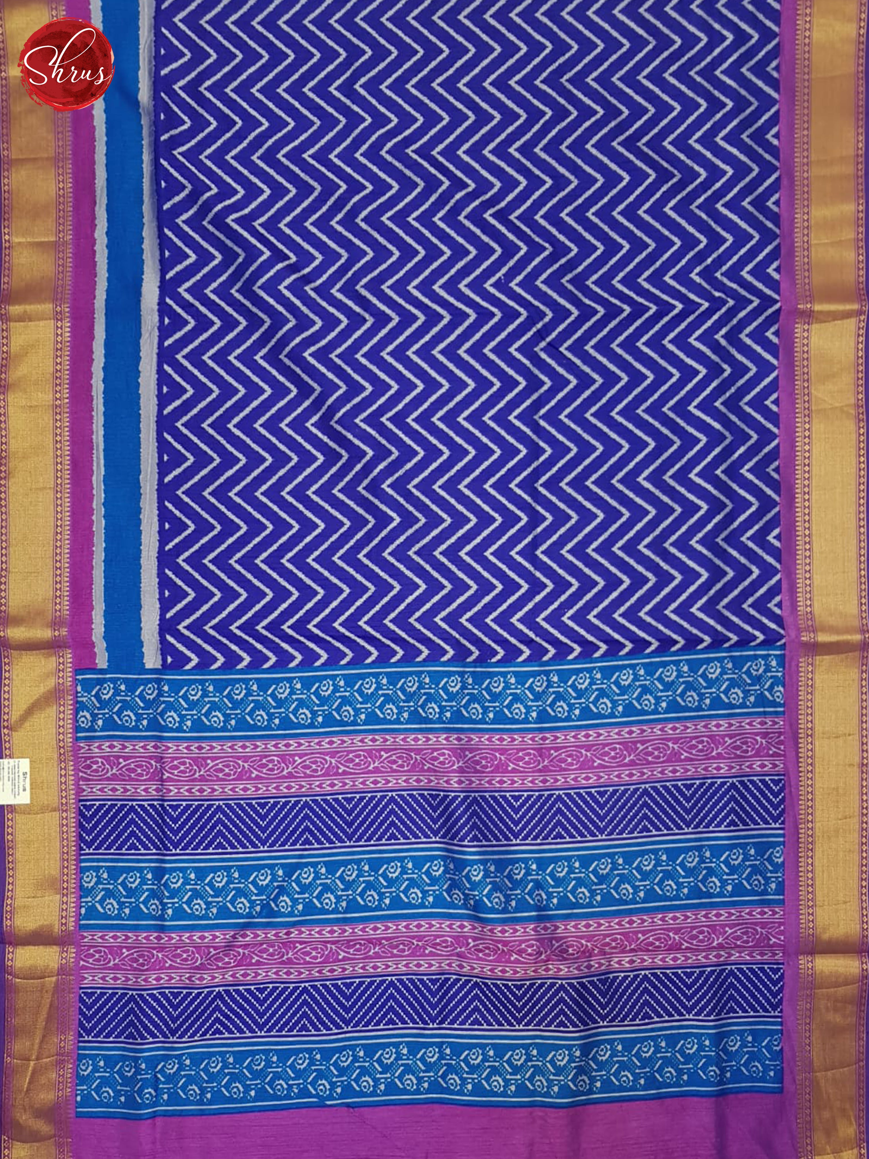 Blue And Pink- Semi Patola Saree - Shop on ShrusEternity.com