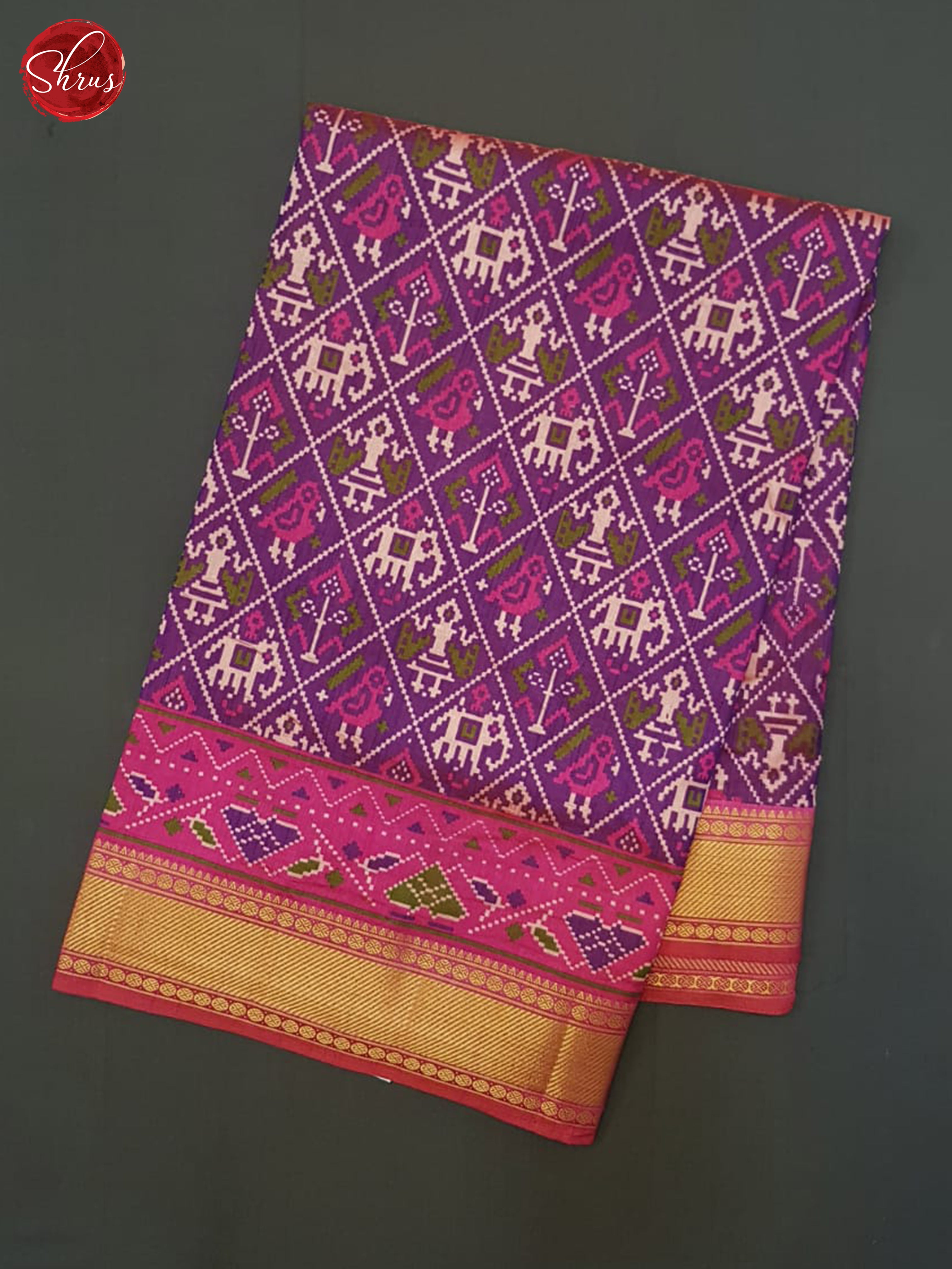 Purple And Pink-Semi Patola Saree - Shop on ShrusEternity.com