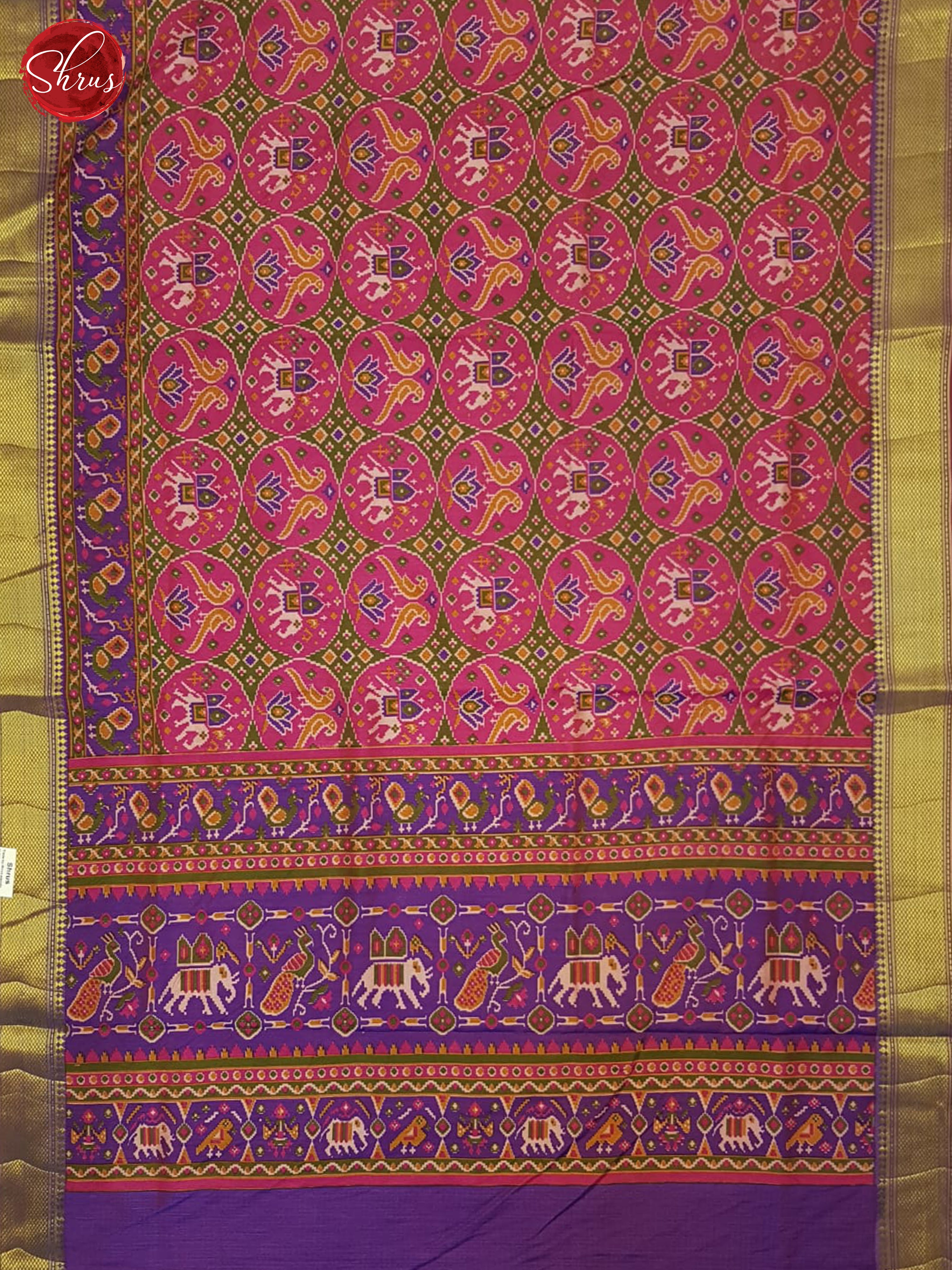 Pink And Purple- Semi Patola Saree - Shop on ShrusEternity.com