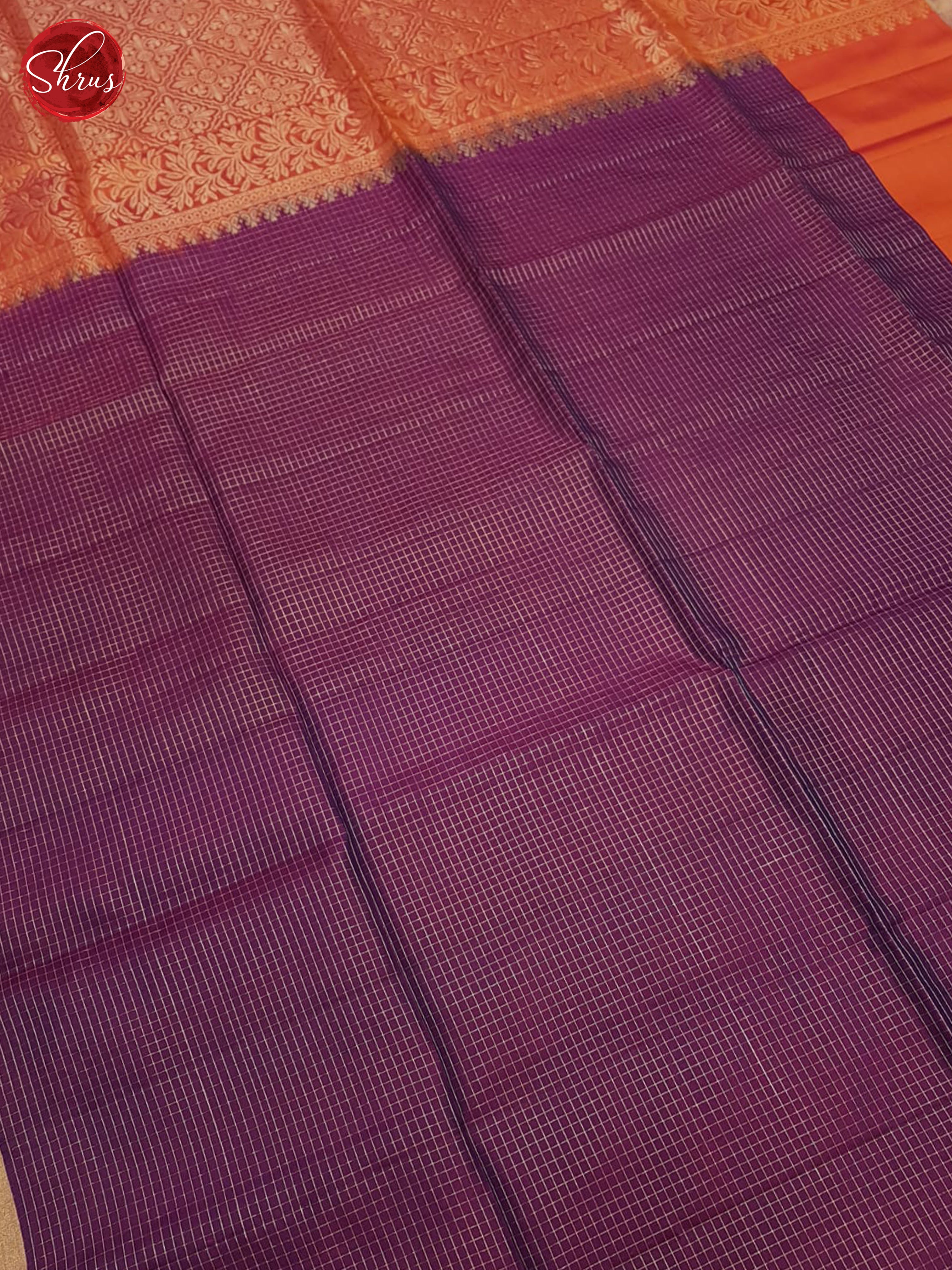 Wine & Orange - Soft Silk Saree - Shop on ShrusEternity.com