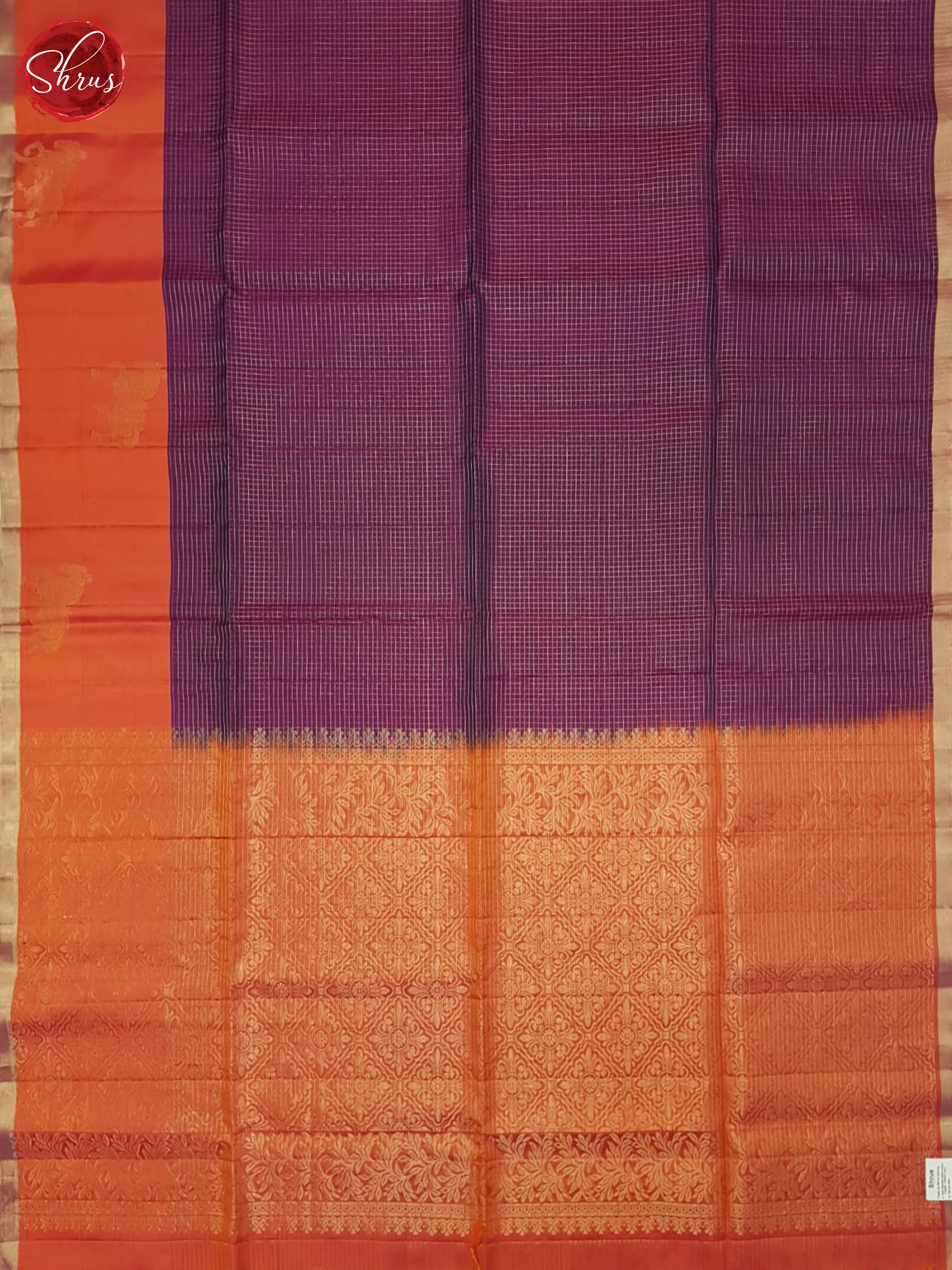 Wine & Orange - Soft Silk Saree - Shop on ShrusEternity.com