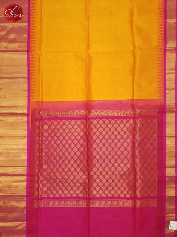 Fire Orange And Pink- Silk Cotton Saree - Shop on ShrusEternity.com
