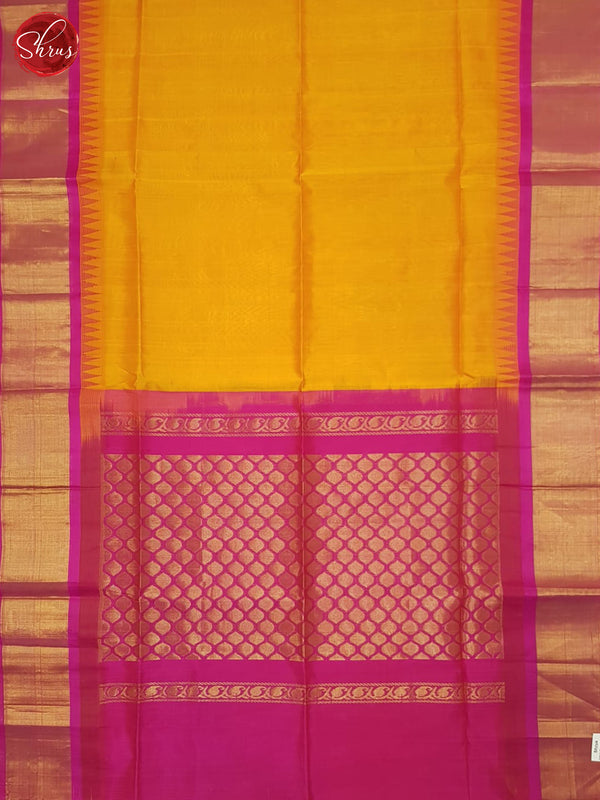 Orange And Pink- Silk Cotton Saree - Shop on ShrusEternity.com