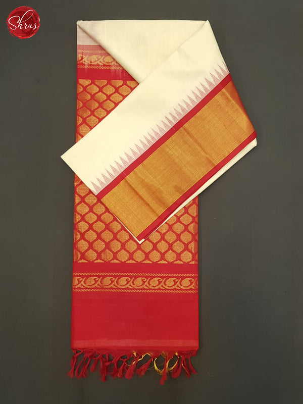 Cream And Red- silk Cotton Saree - Shop on ShrusEternity.com