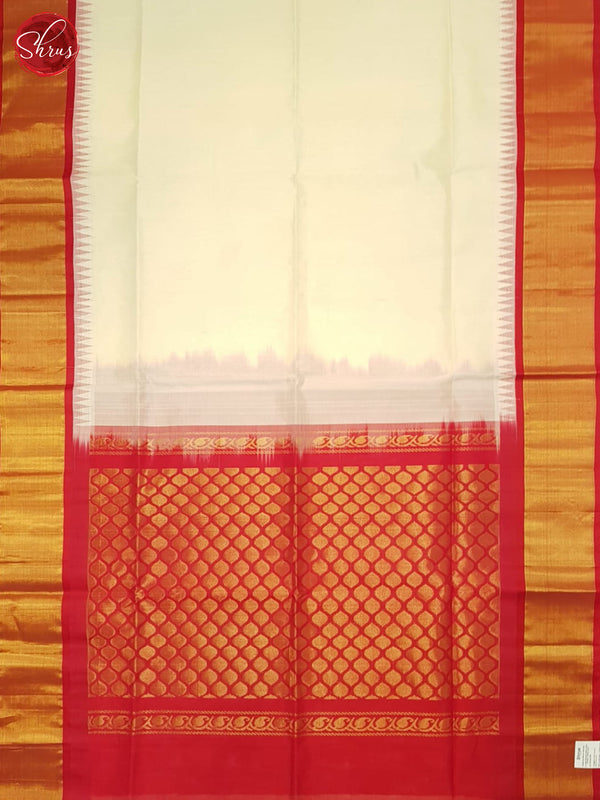 Cream And Red- silk Cotton Saree - Shop on ShrusEternity.com