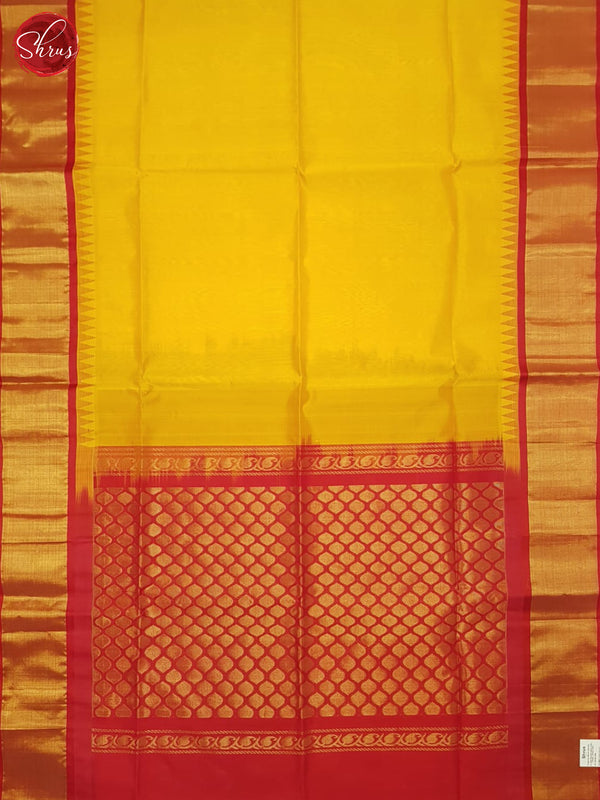 Yellow And Red- Silk Cotton saree - Shop on ShrusEternity.com