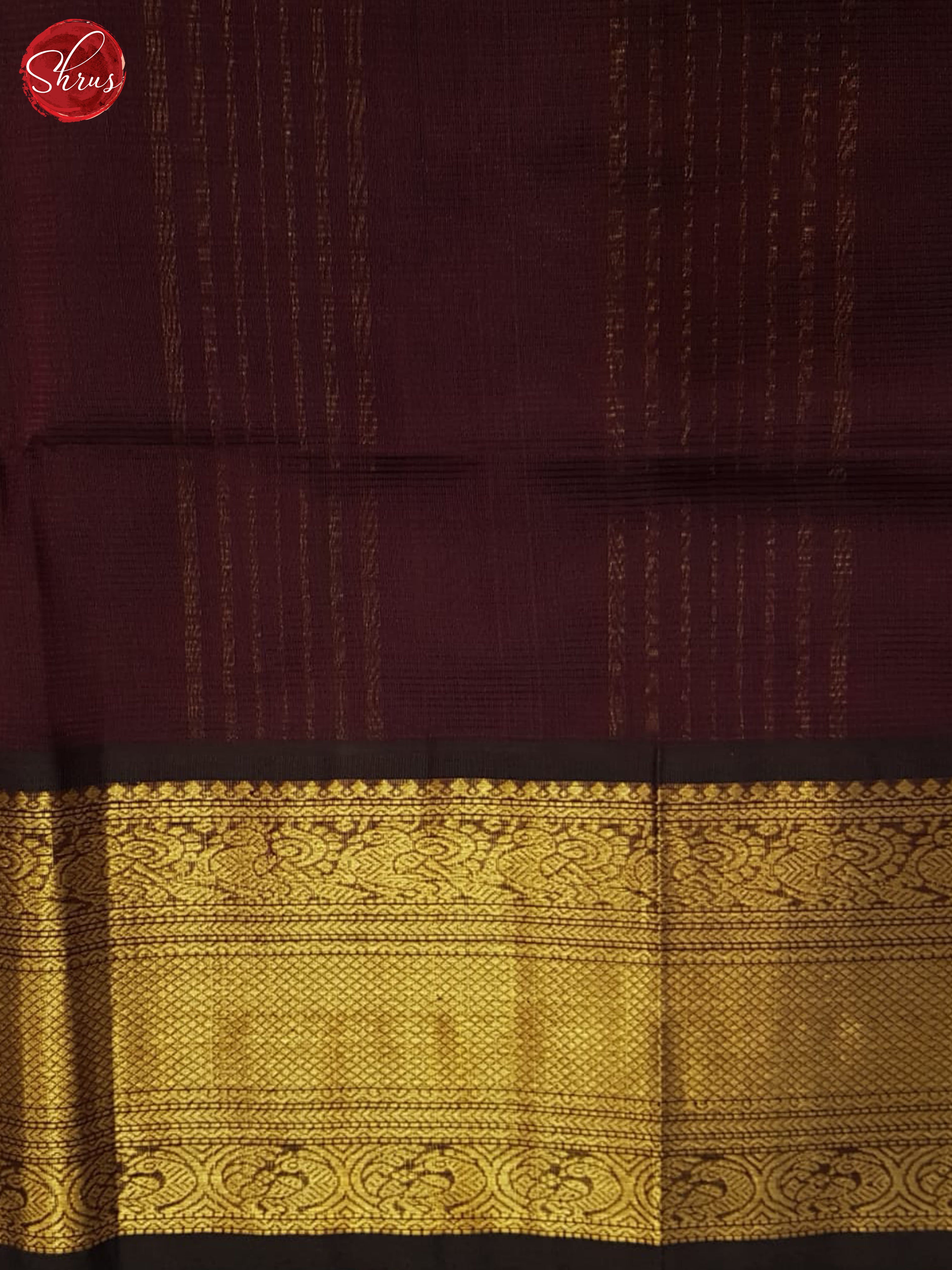 Blue And Brown- Silk Cotton Saree - Shop on ShrusEternity.com