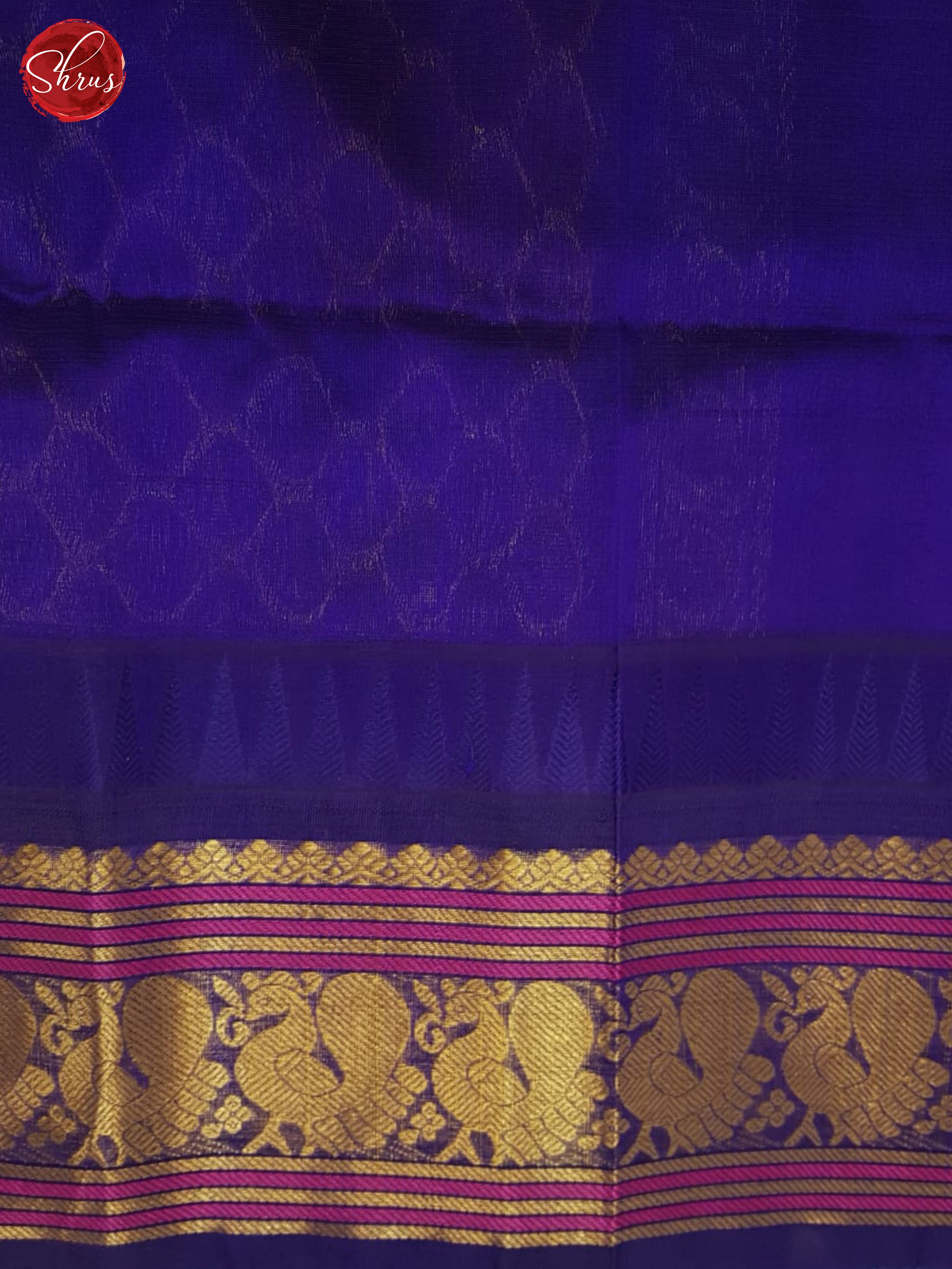 sky blue & Blue- Silk Cotton saree - Shop on ShrusEternity.com