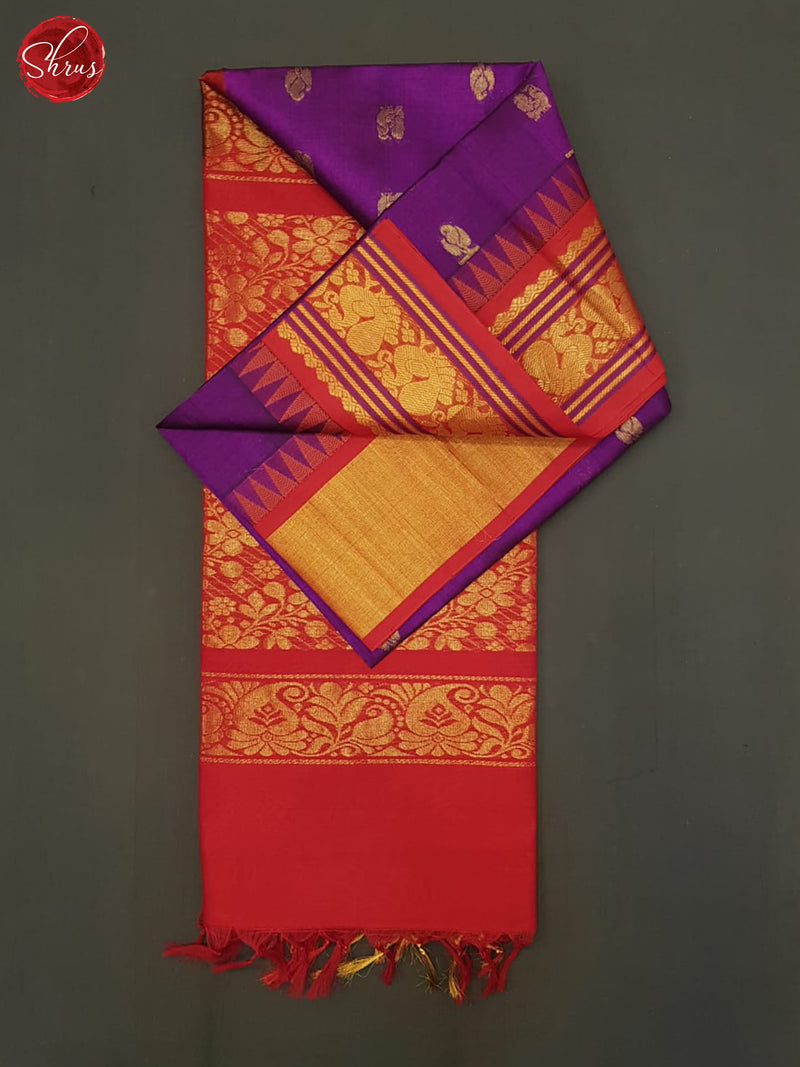 Vadamalli And Red- Silk Cotton Saree - Shop on ShrusEternity.com