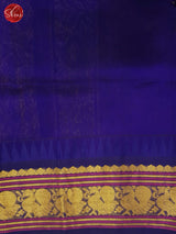 Sky  Blue & Blue- Silk Cotton Saree - Shop on ShrusEternity.com