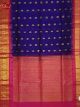 Blue And Pink- Silk Cotton Saree - Shop on ShrusEternity.com