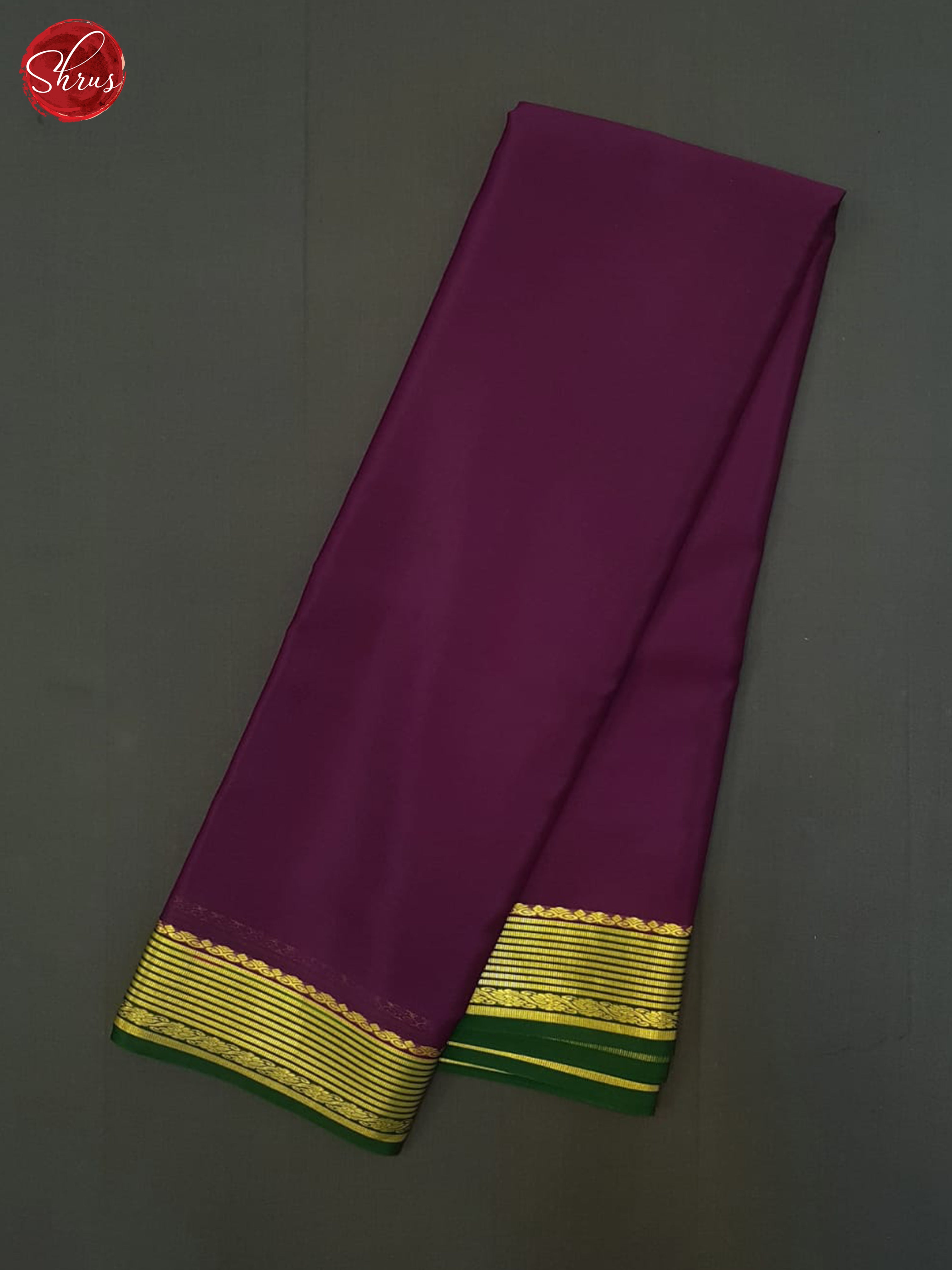 Wine And Green- Mysore Silk Saree - Shop on ShrusEternity.com