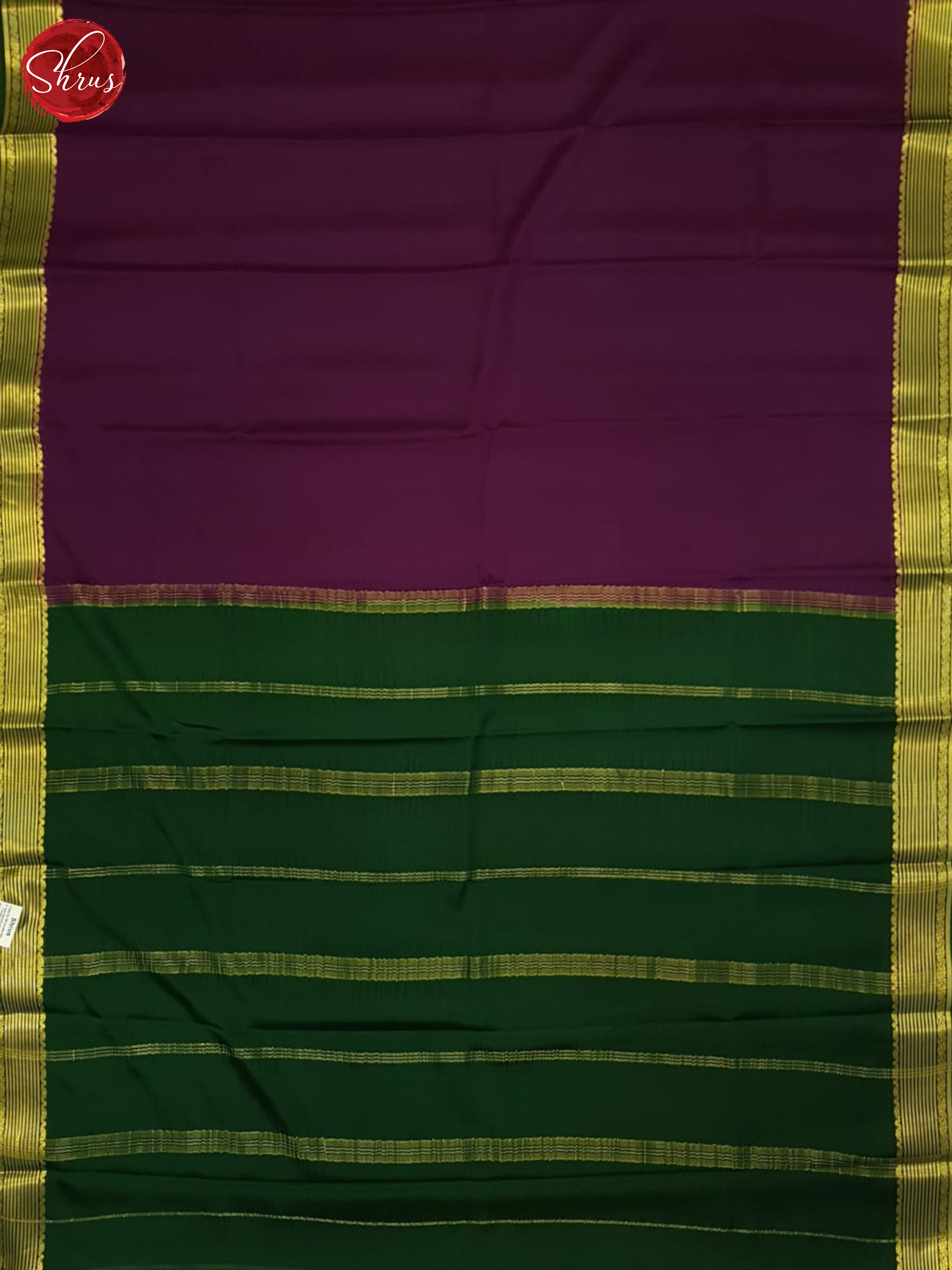 Wine And Green- Mysore Silk Saree - Shop on ShrusEternity.com