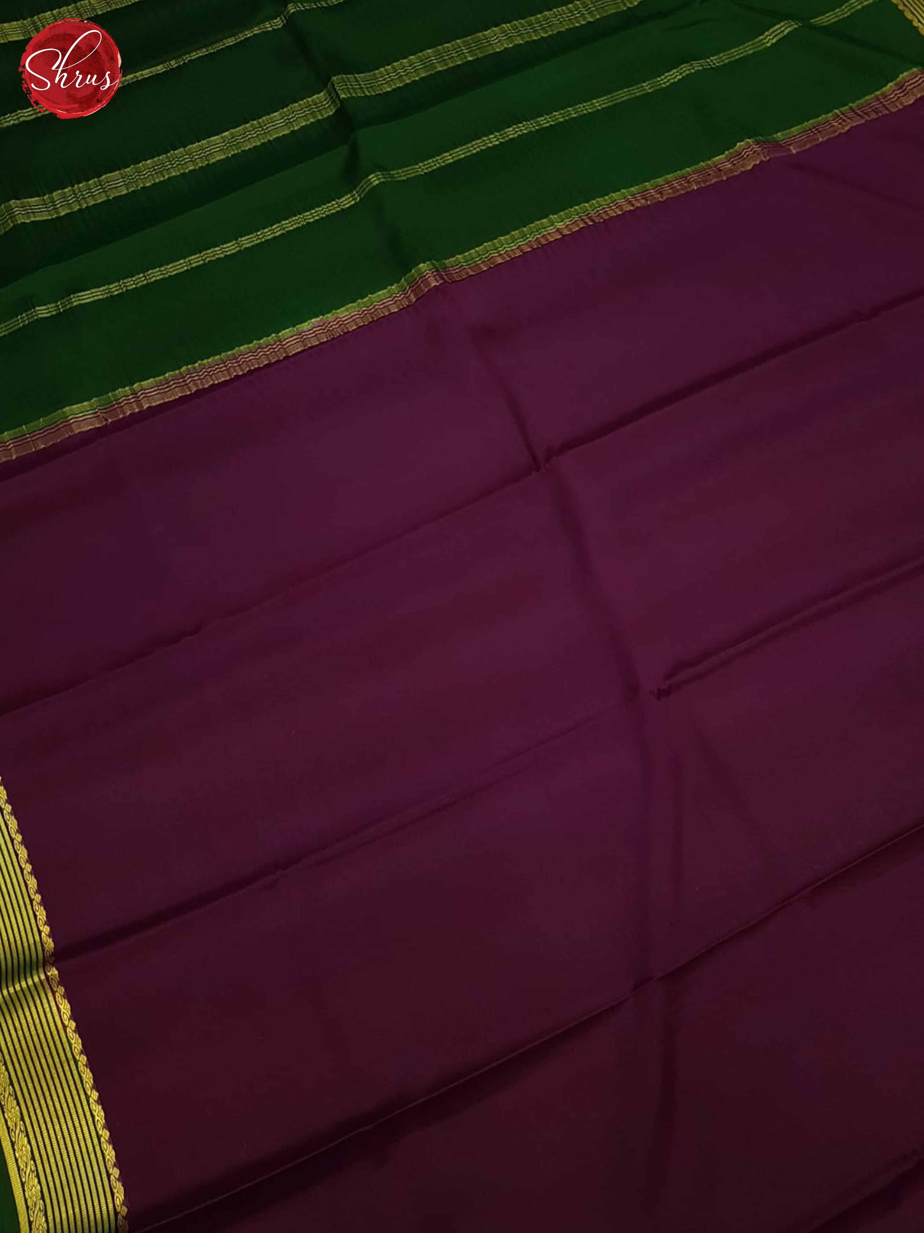 Wine And Green- Mysore Silk Saree - Shop on ShrusEternity.com