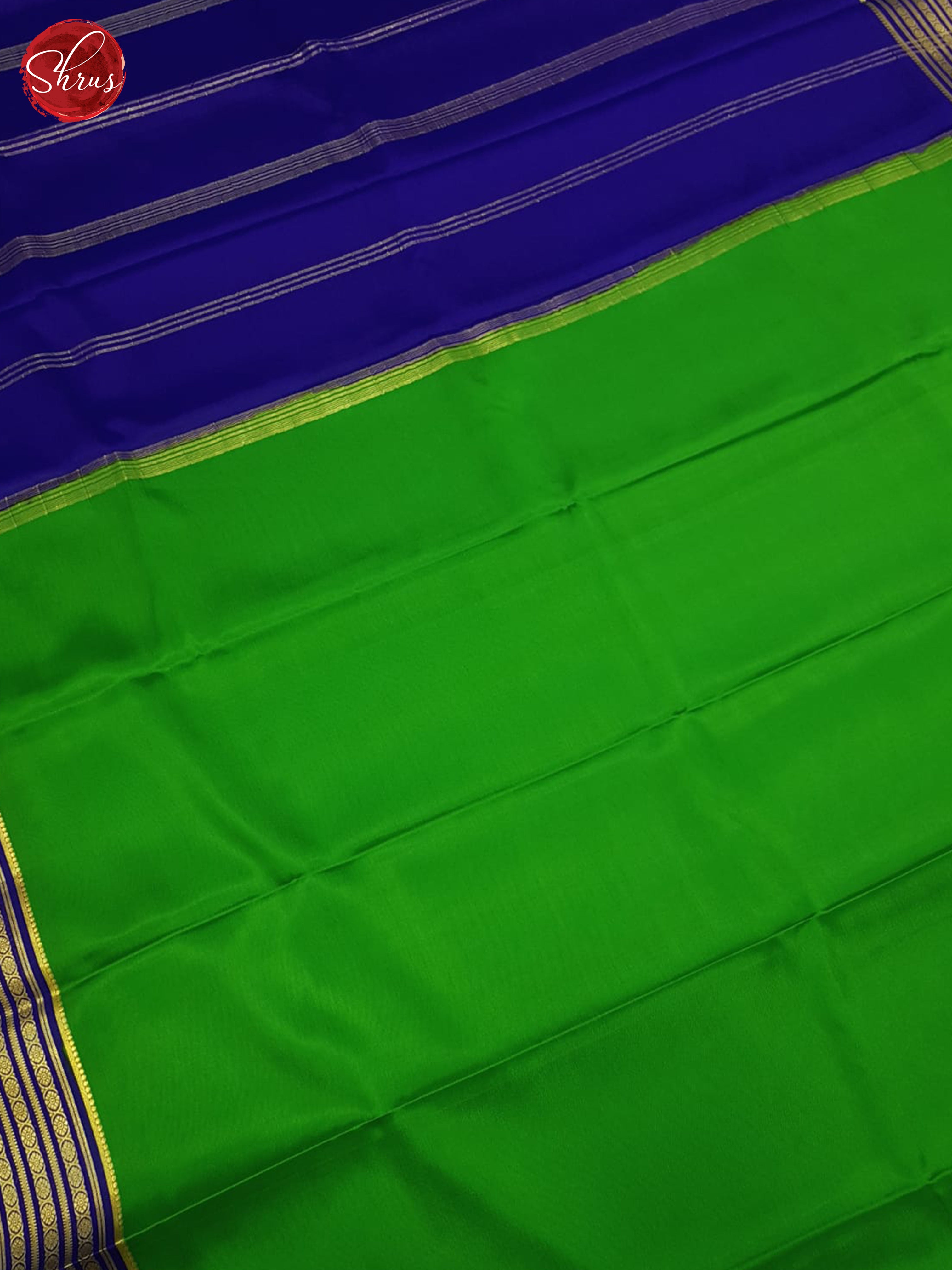 Green And Blue-Mysore silk Saree - Shop on ShrusEternity.com