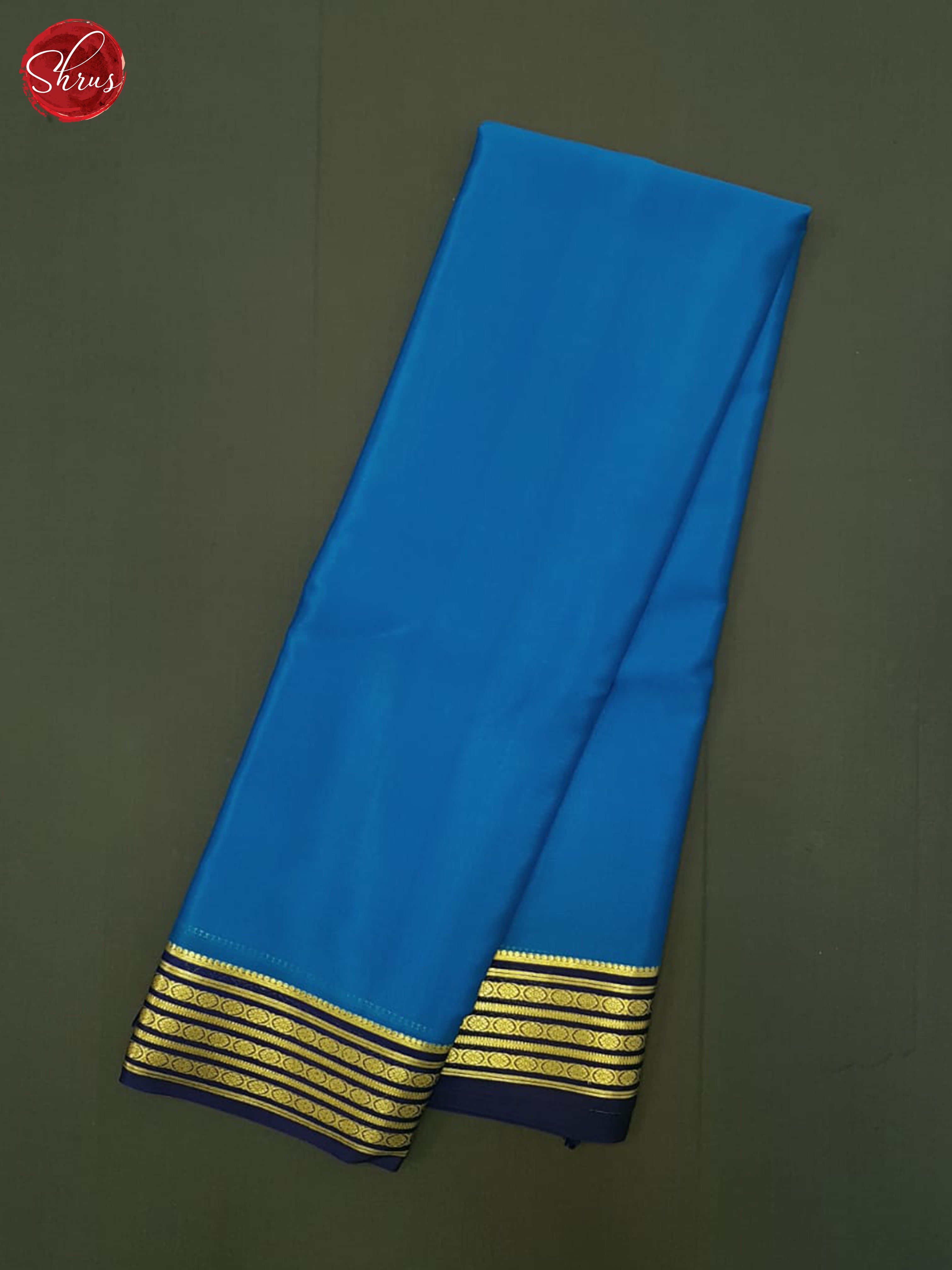 Blue & Navy Blue - Mysore Silk Saree - Shop on ShrusEternity.com