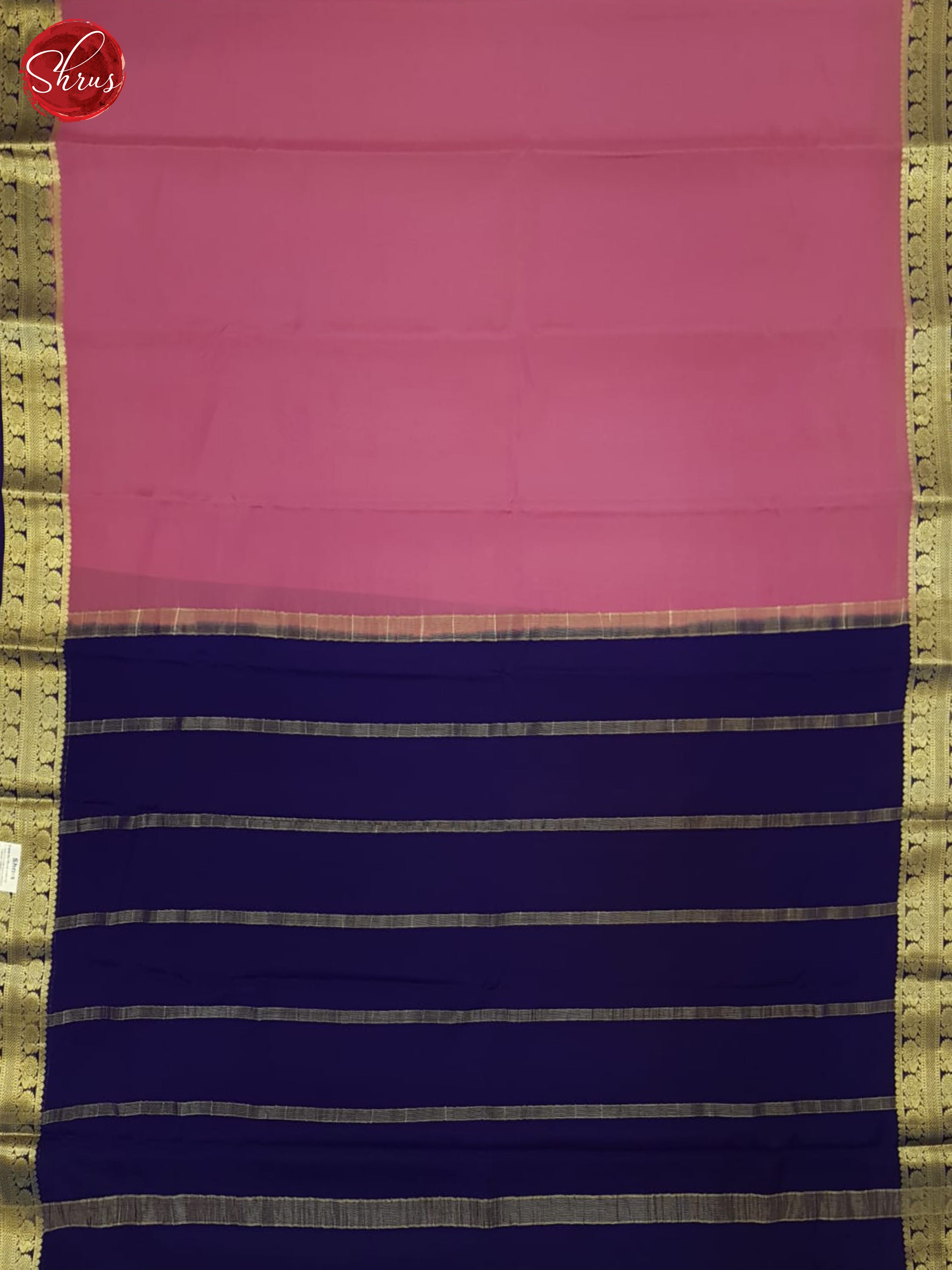 Pink And Blue- Mysore Silk Saree - Shop on ShrusEternity.com