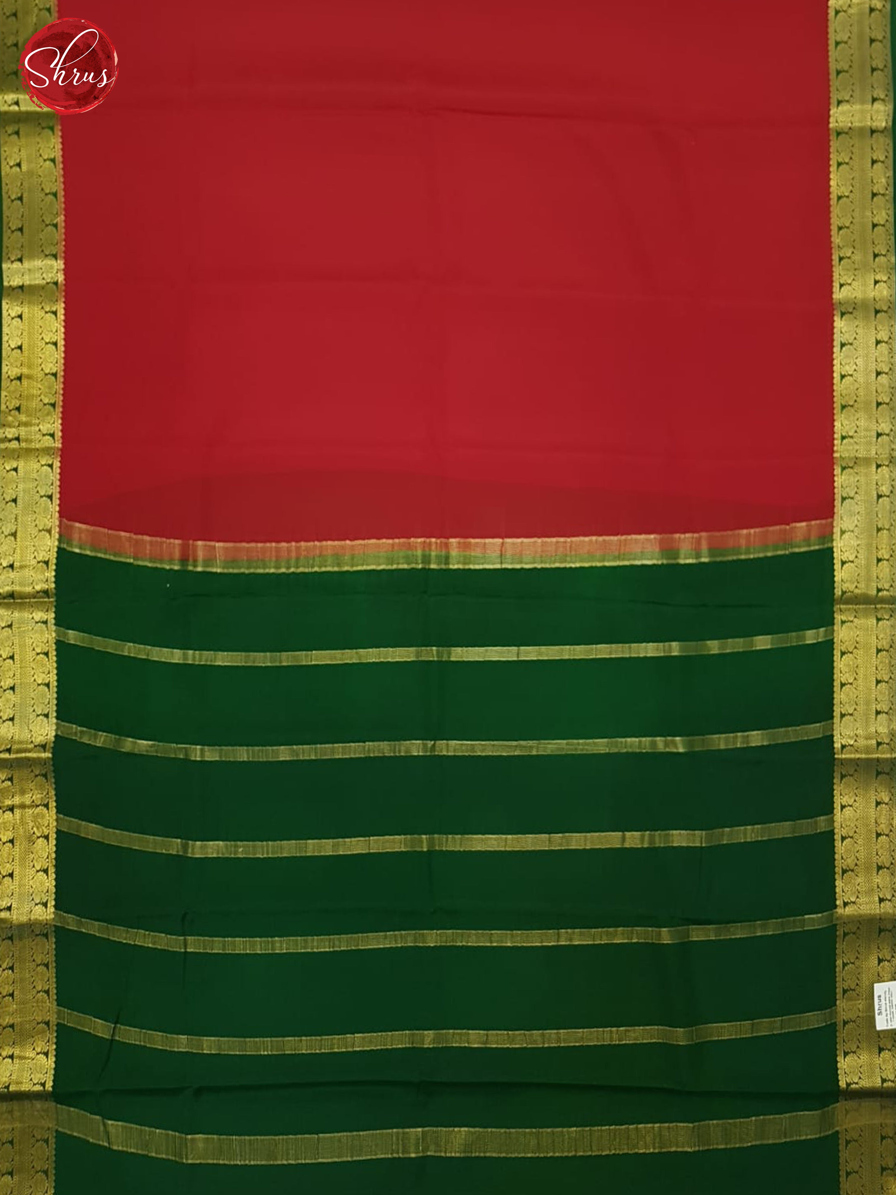 Red And Green- Mysore Silk Saree - Shop on ShrusEternity.com