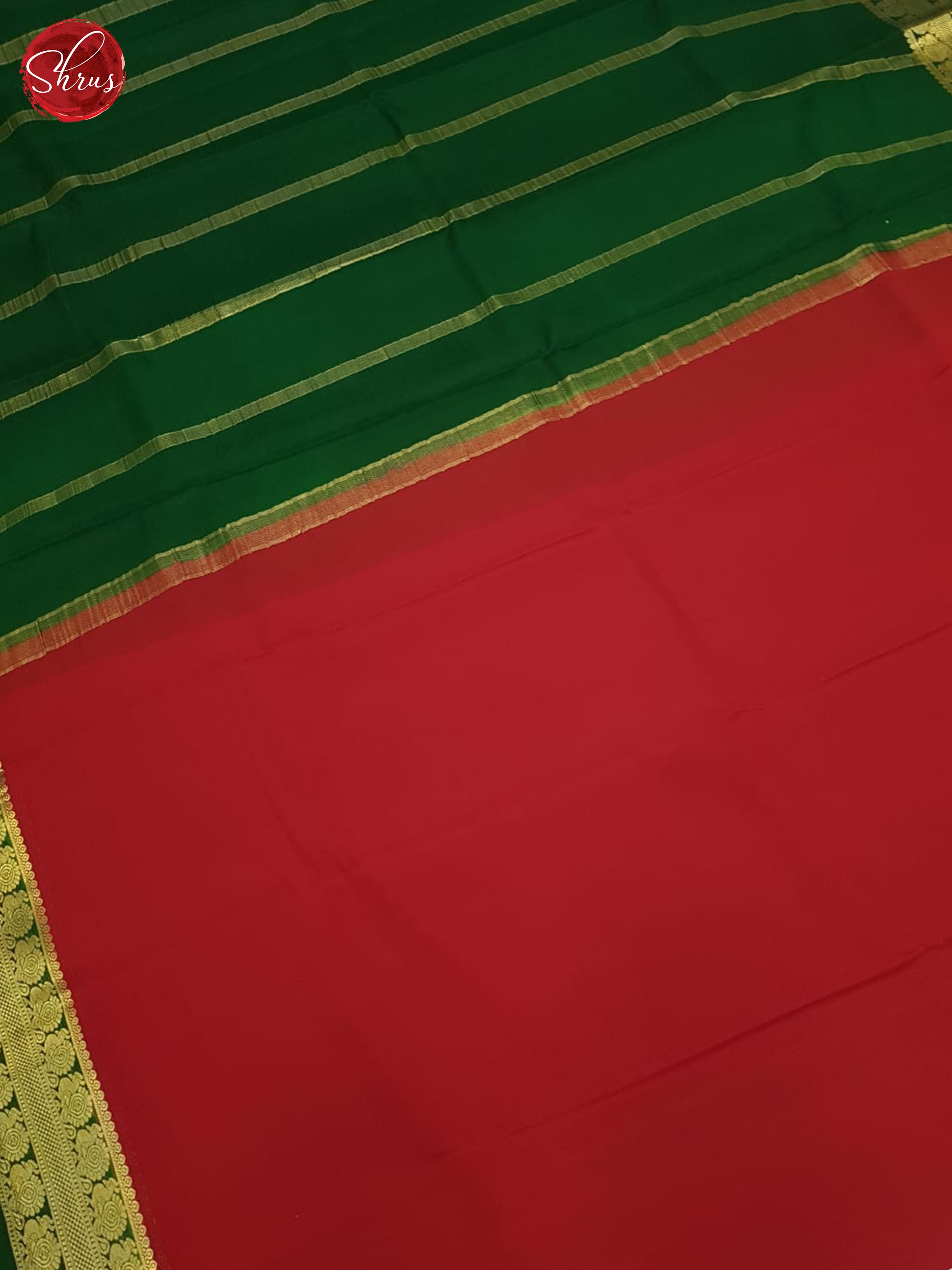 Red And Green- Mysore Silk Saree - Shop on ShrusEternity.com