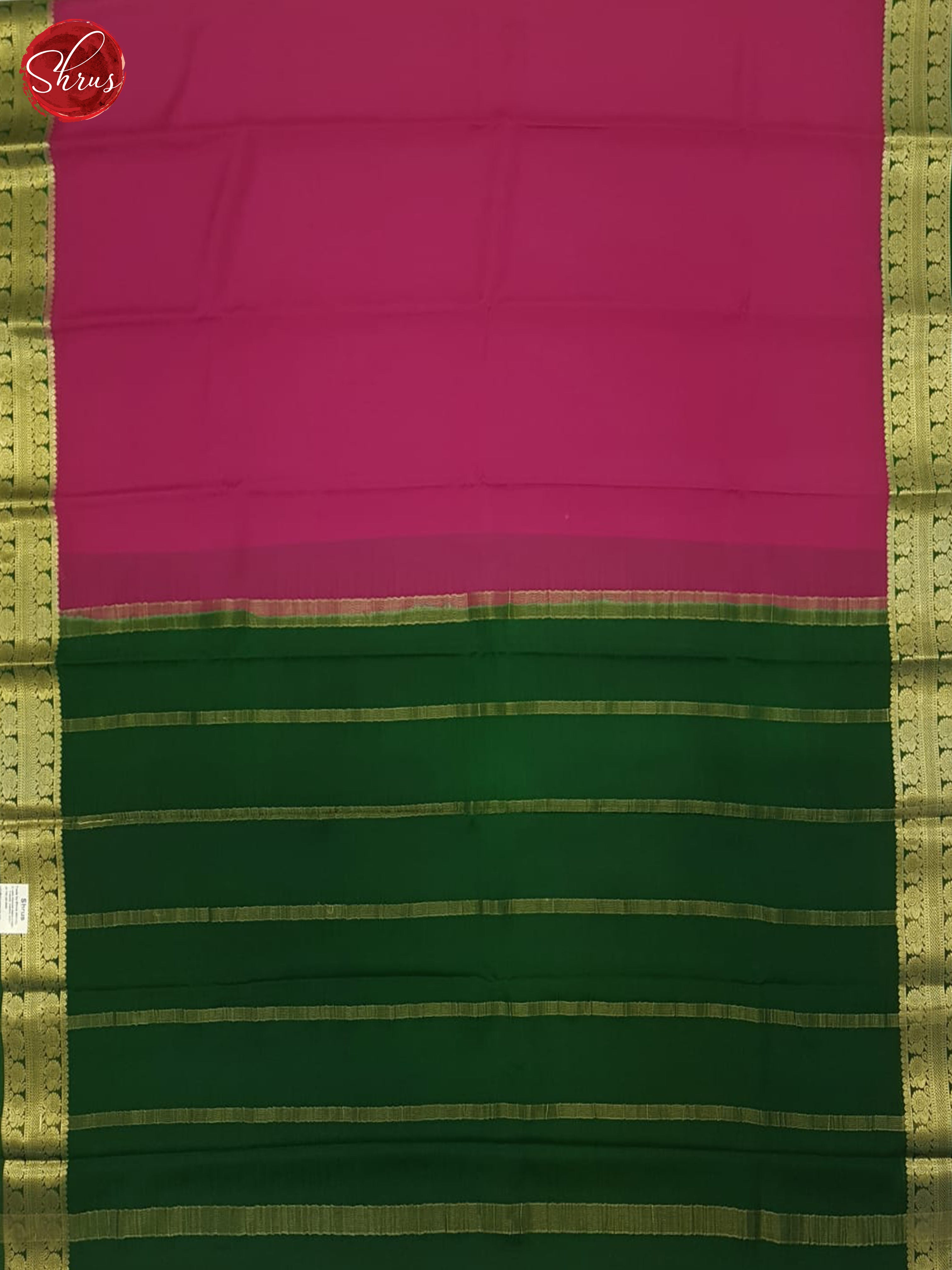 Pink And Green- Mysore Silk Saree - Shop on ShrusEternity.com