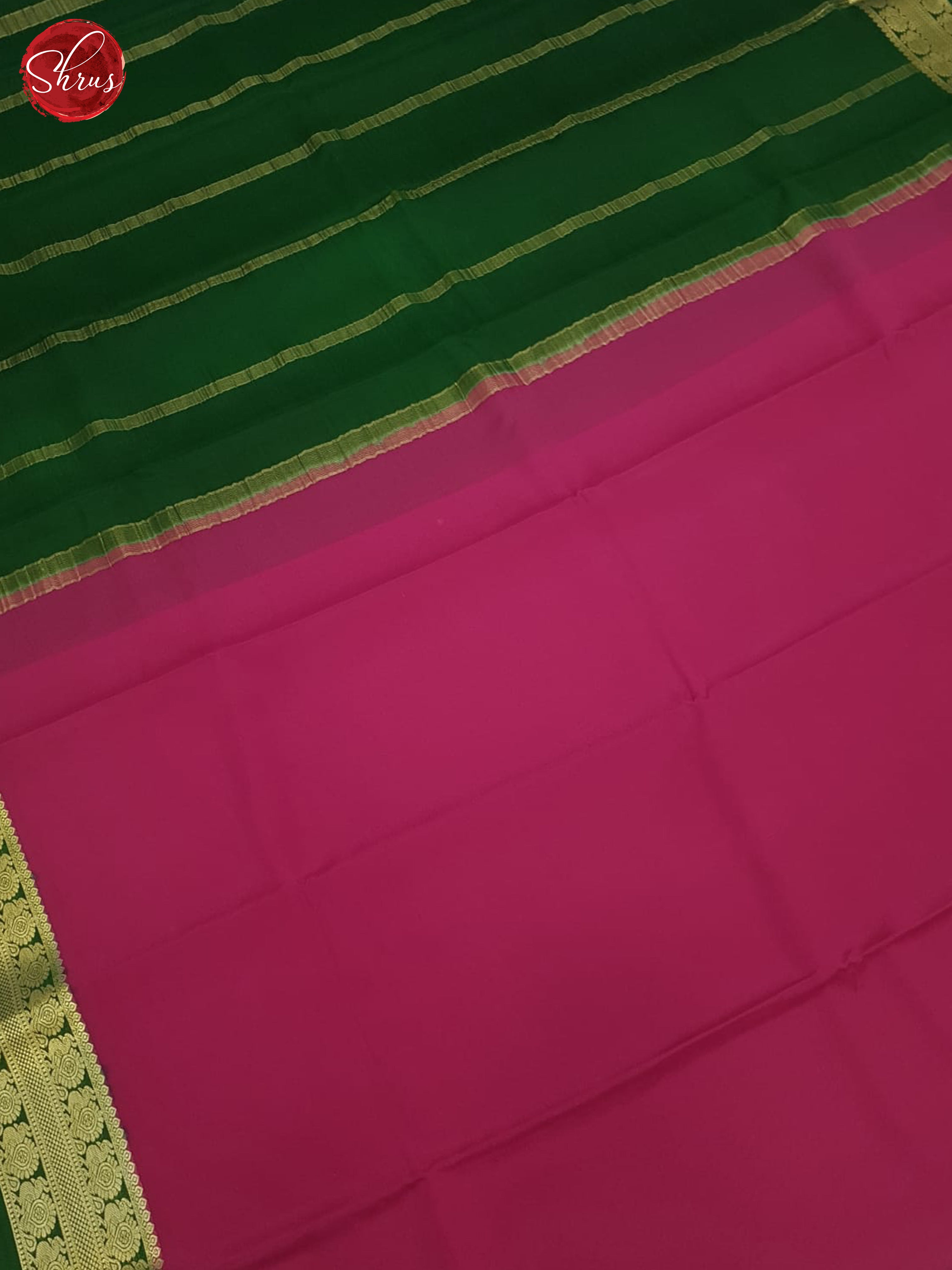 Pink And Green- Mysore Silk Saree - Shop on ShrusEternity.com