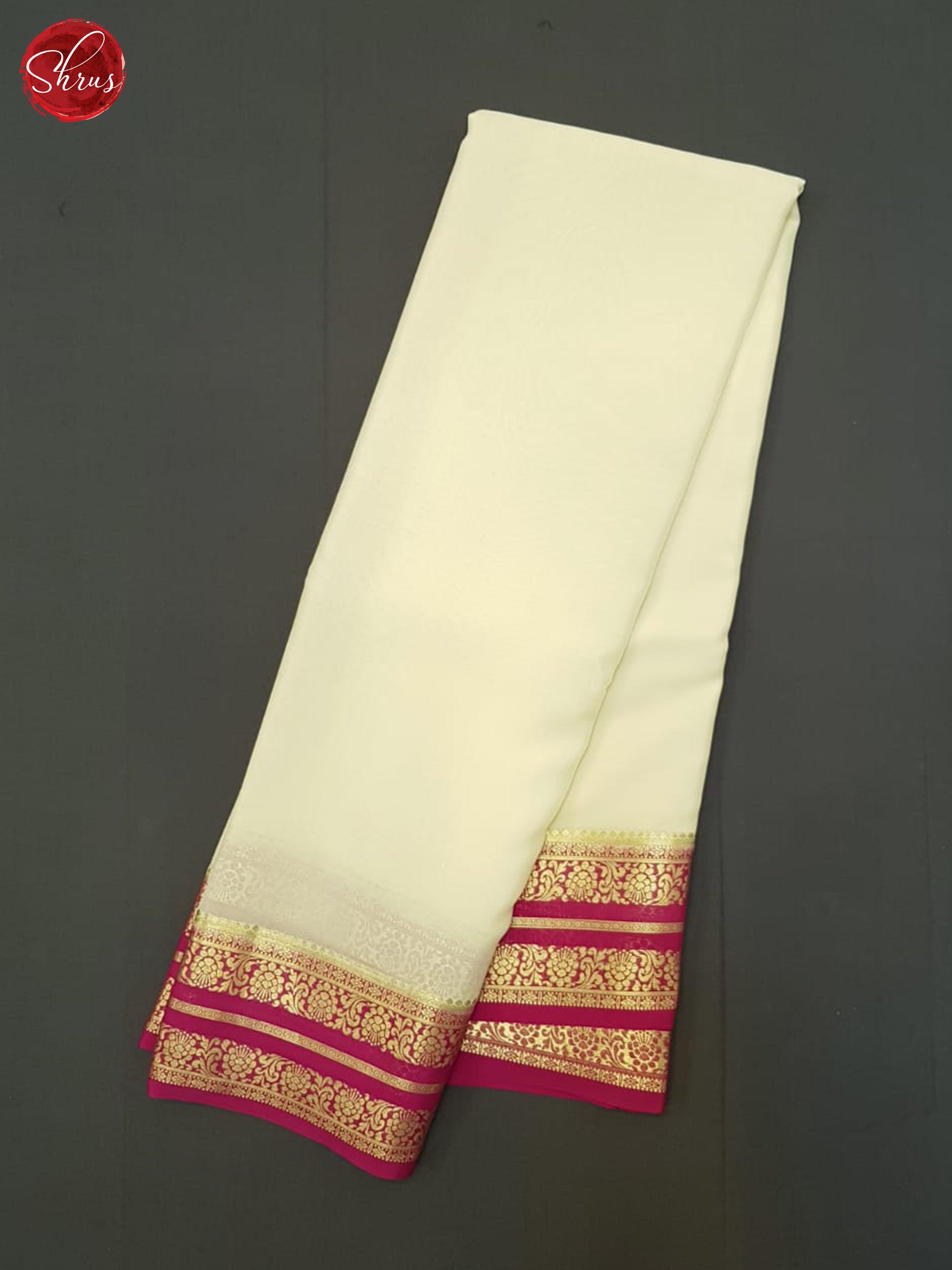 Cream And Pink- Mysore Silk Saree - Shop on ShrusEternity.com