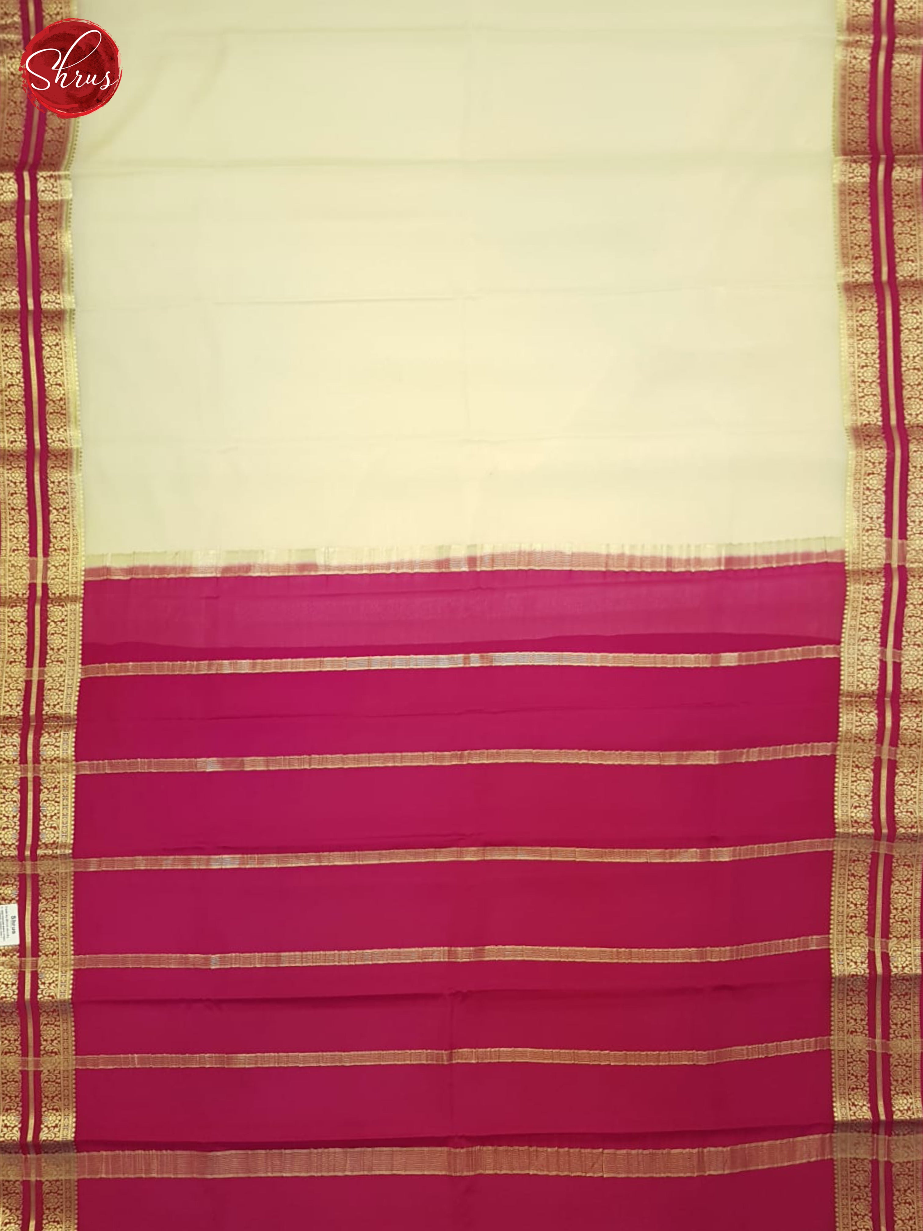 Cream And Pink- Mysore Silk Saree - Shop on ShrusEternity.com