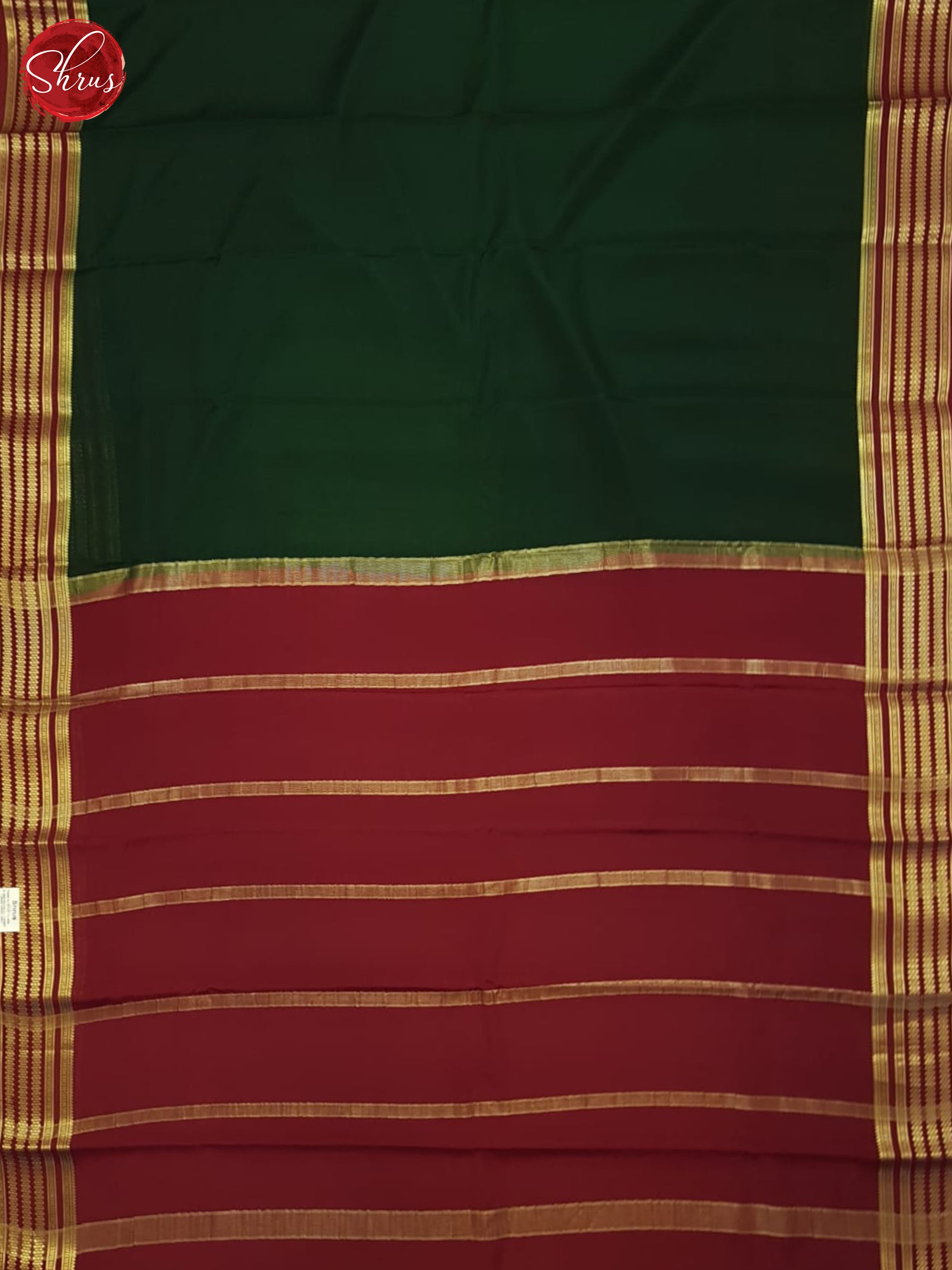 Green And Maroon- Mysore Silk Saree - Shop on ShrusEternity.com