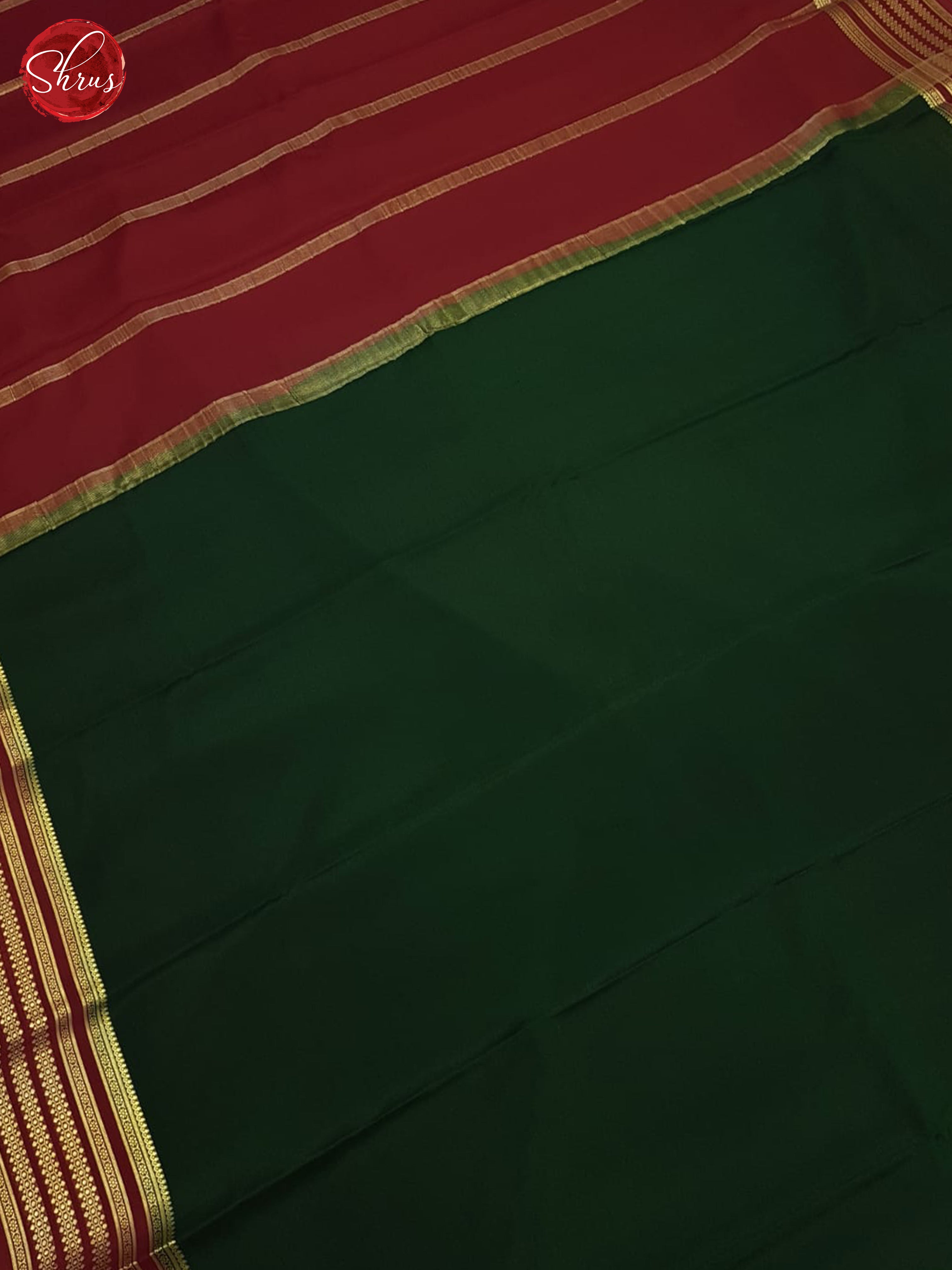 Green And Maroon- Mysore Silk Saree - Shop on ShrusEternity.com