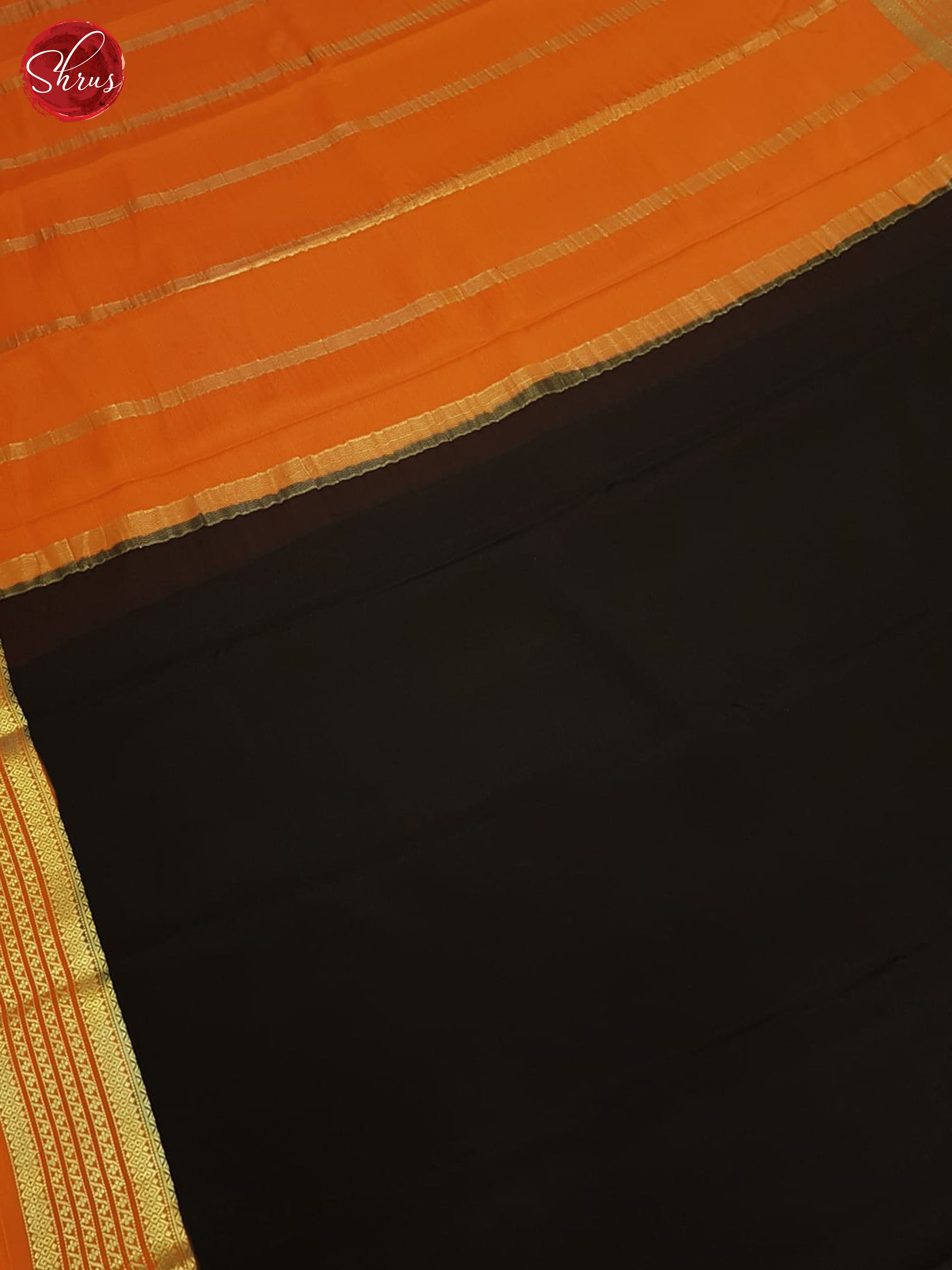 Black And Orange- Mysore Silk Saree - Shop on ShrusEternity.com