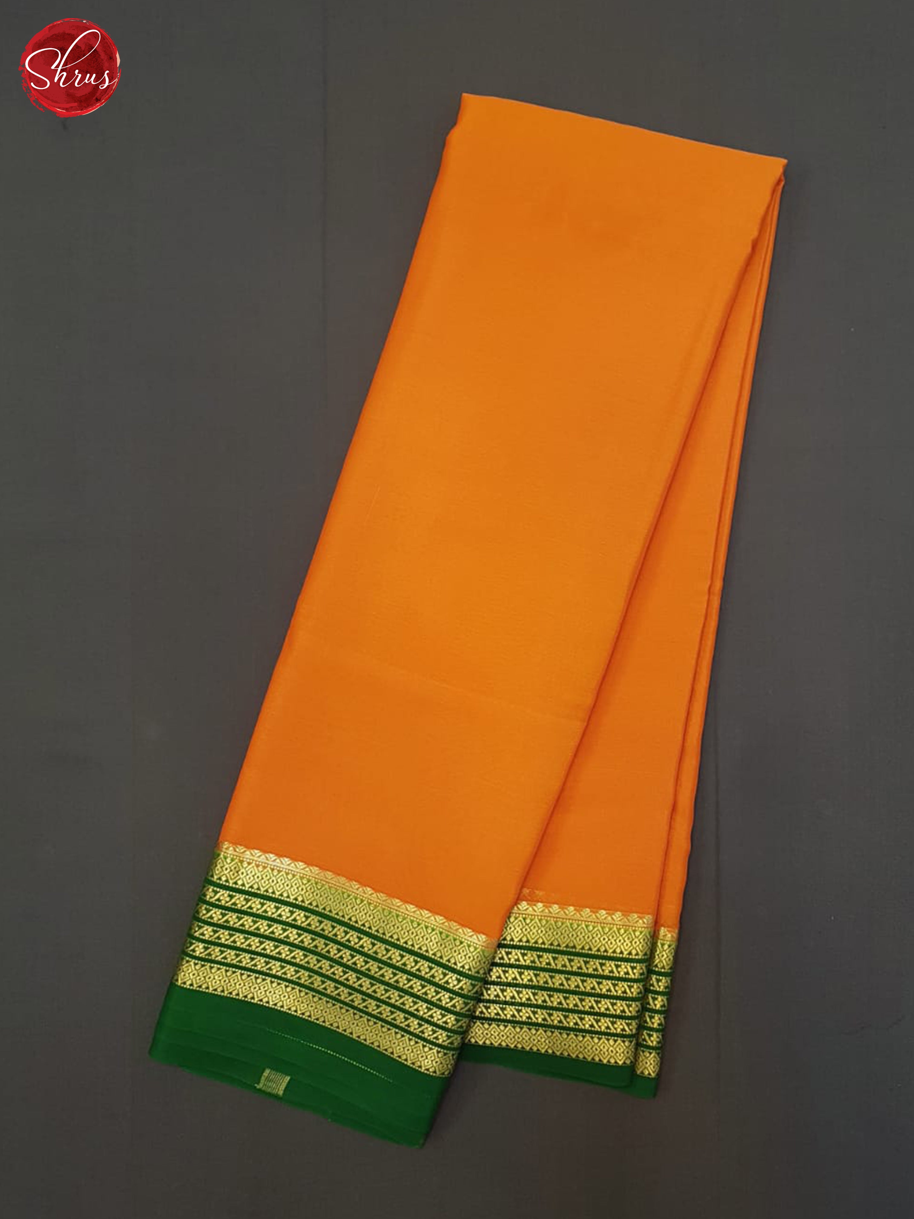 Orange And Green- Mysore Silk Saree - Shop on ShrusEternity.com