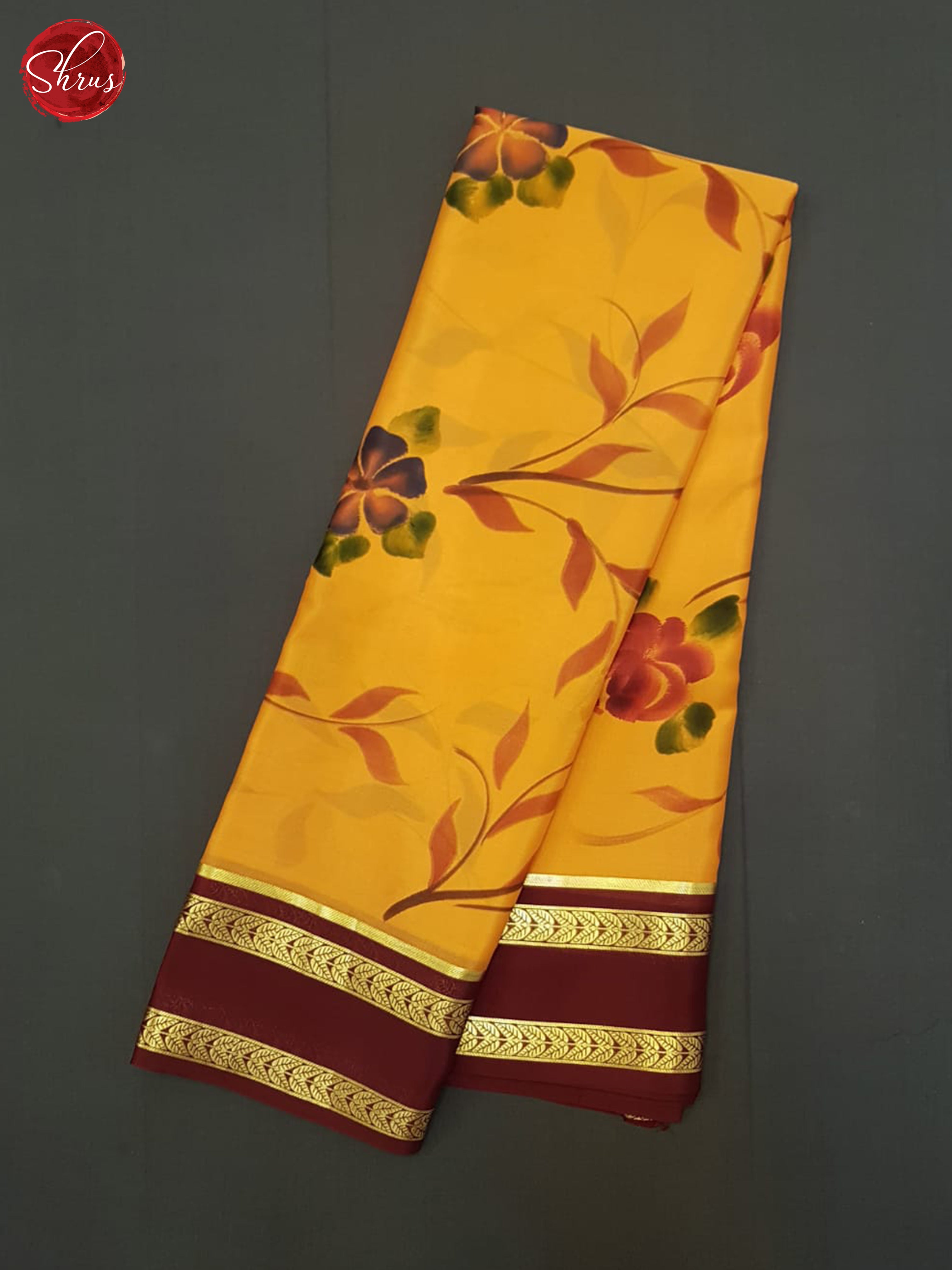 Orange And Brown- Mysore Silk Saree - Shop on ShrusEternity.com