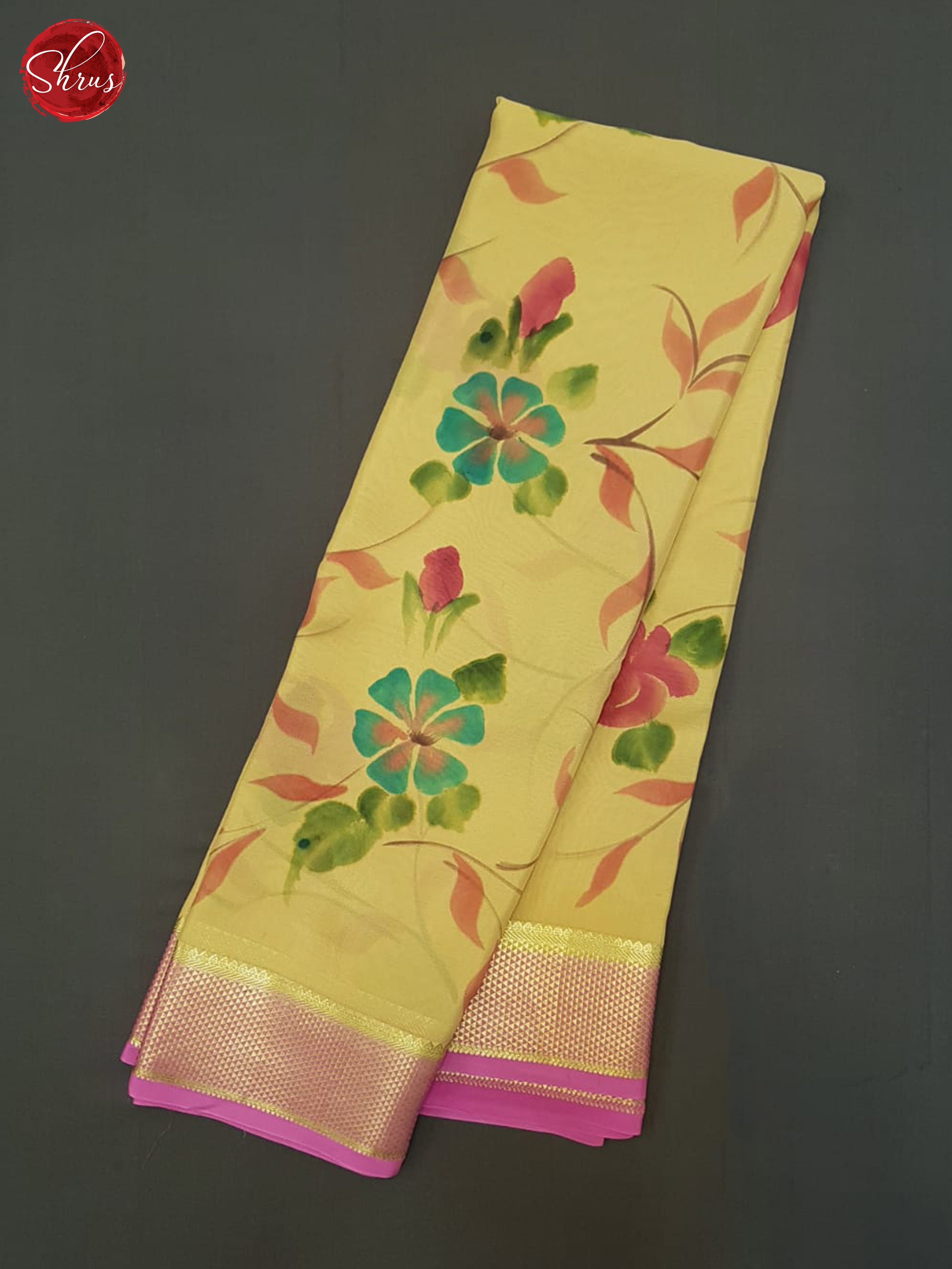 Beige And Pink- Mysore Silk Saree - Shop on ShrusEternity.com