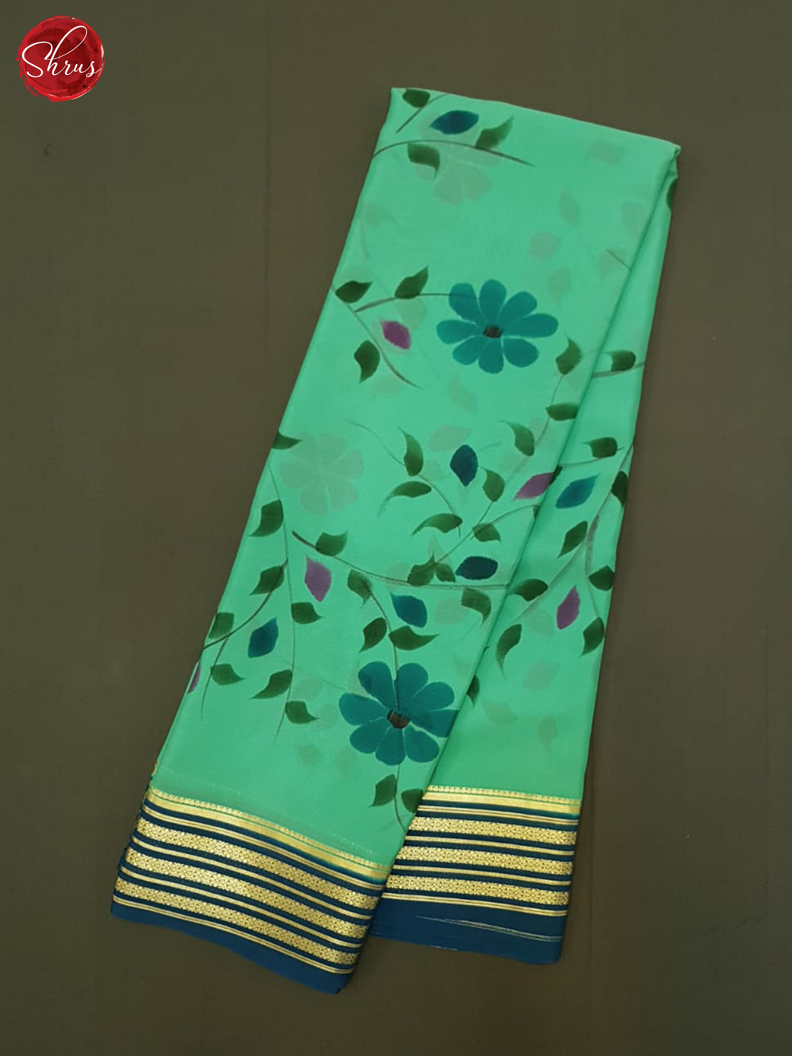 Green And Blue- Mysore Silk Saree - Shop on ShrusEternity.com