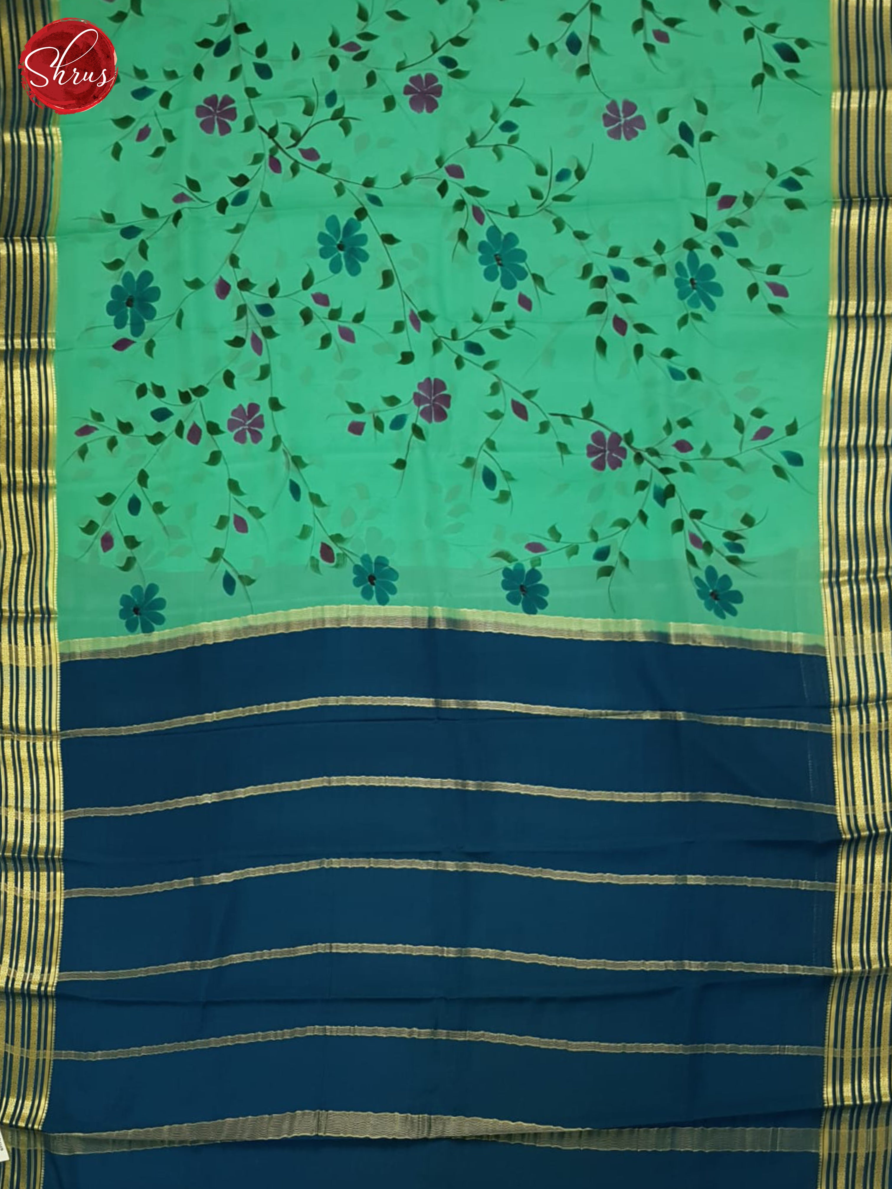 Green And Blue- Mysore Silk Saree - Shop on ShrusEternity.com