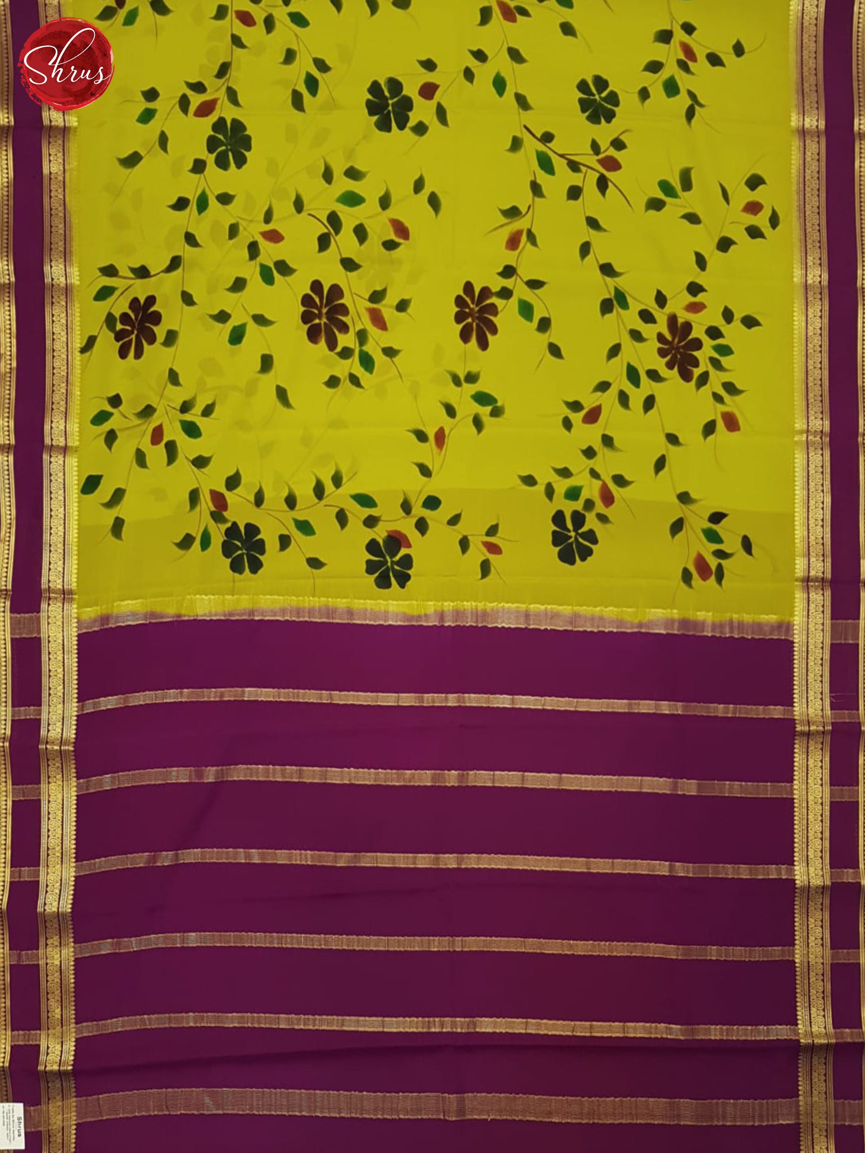 Green And Wine- Mysore Silk Saree - Shop on ShrusEternity.com