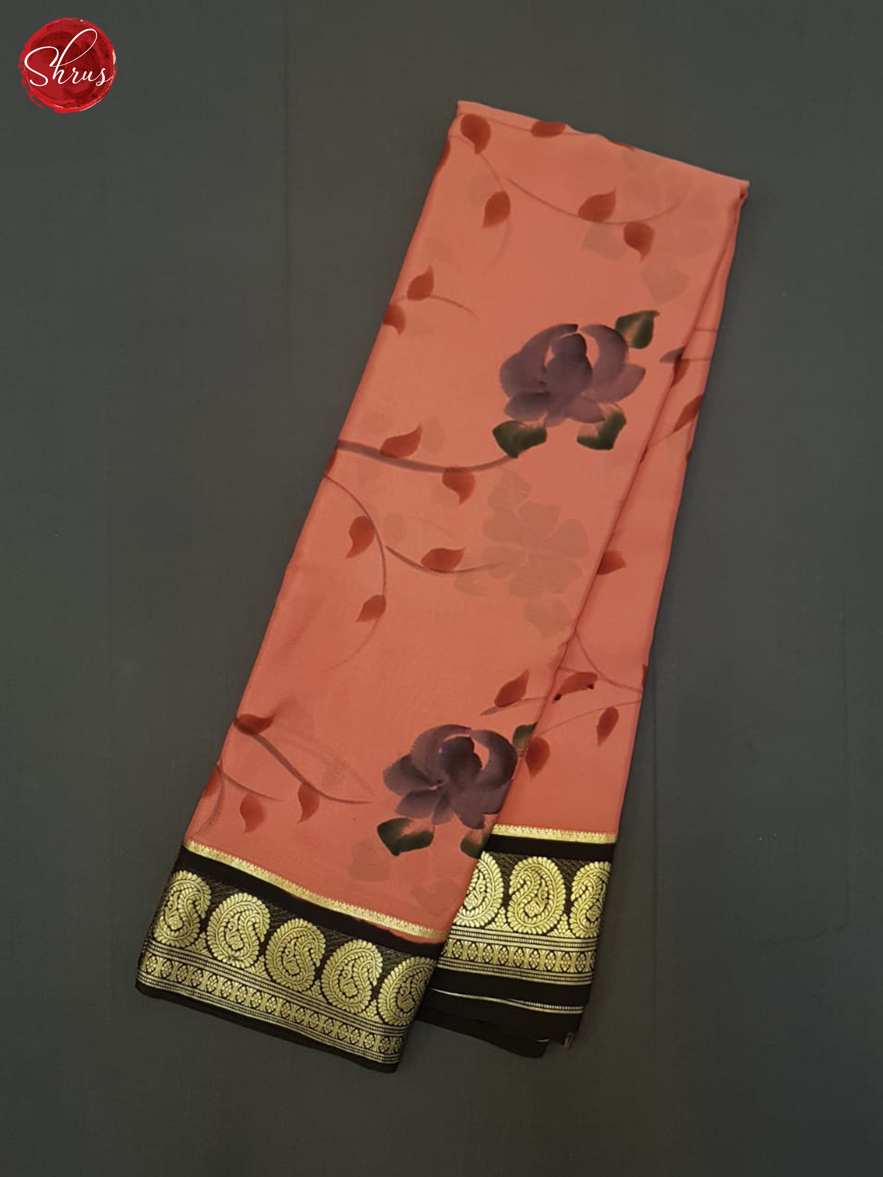 Brick Red And Black- Mysore Silk Saree - Shop on ShrusEternity.com