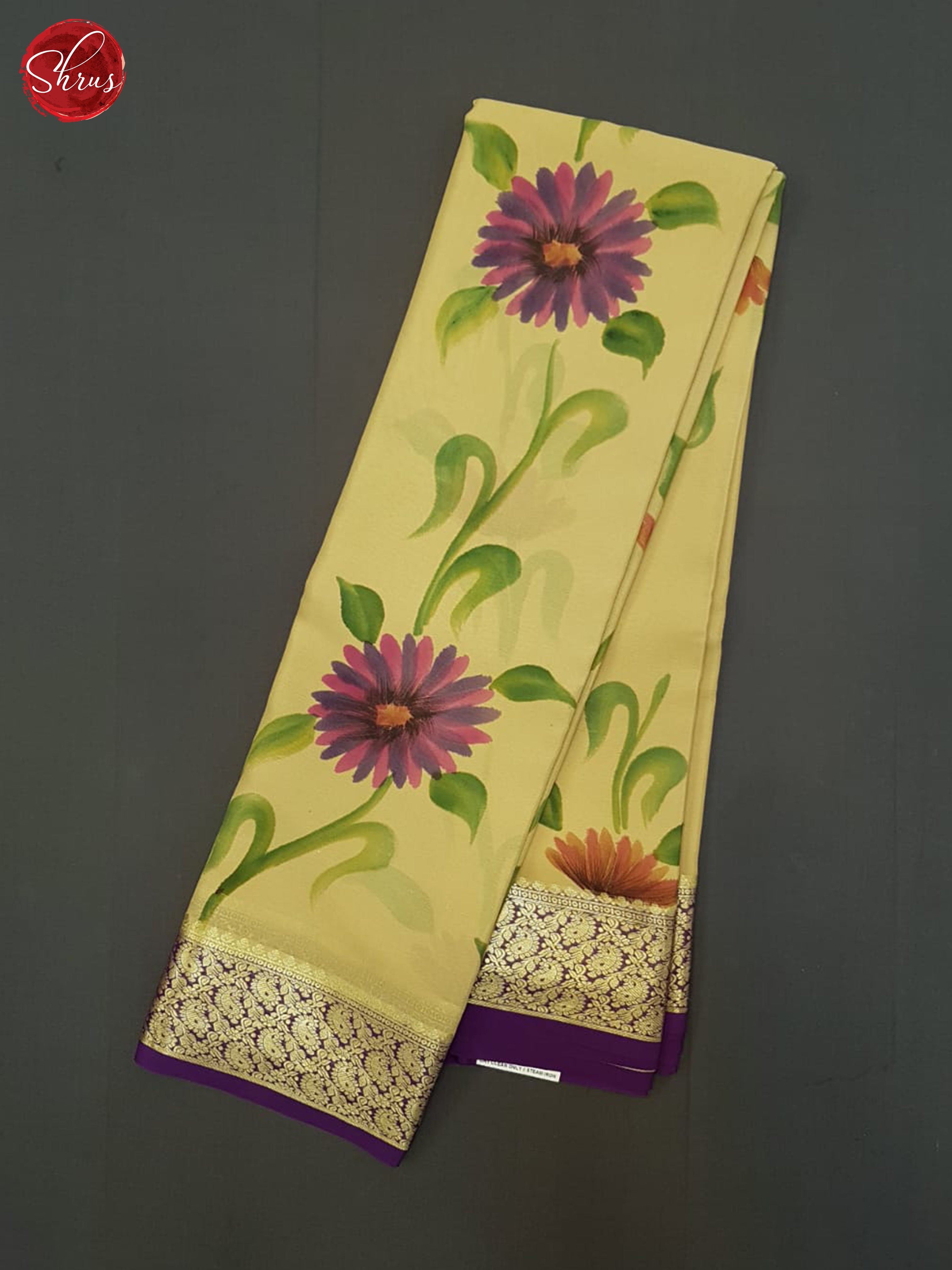 Beige And Purple- Mysore Silk Saree - Shop on ShrusEternity.com