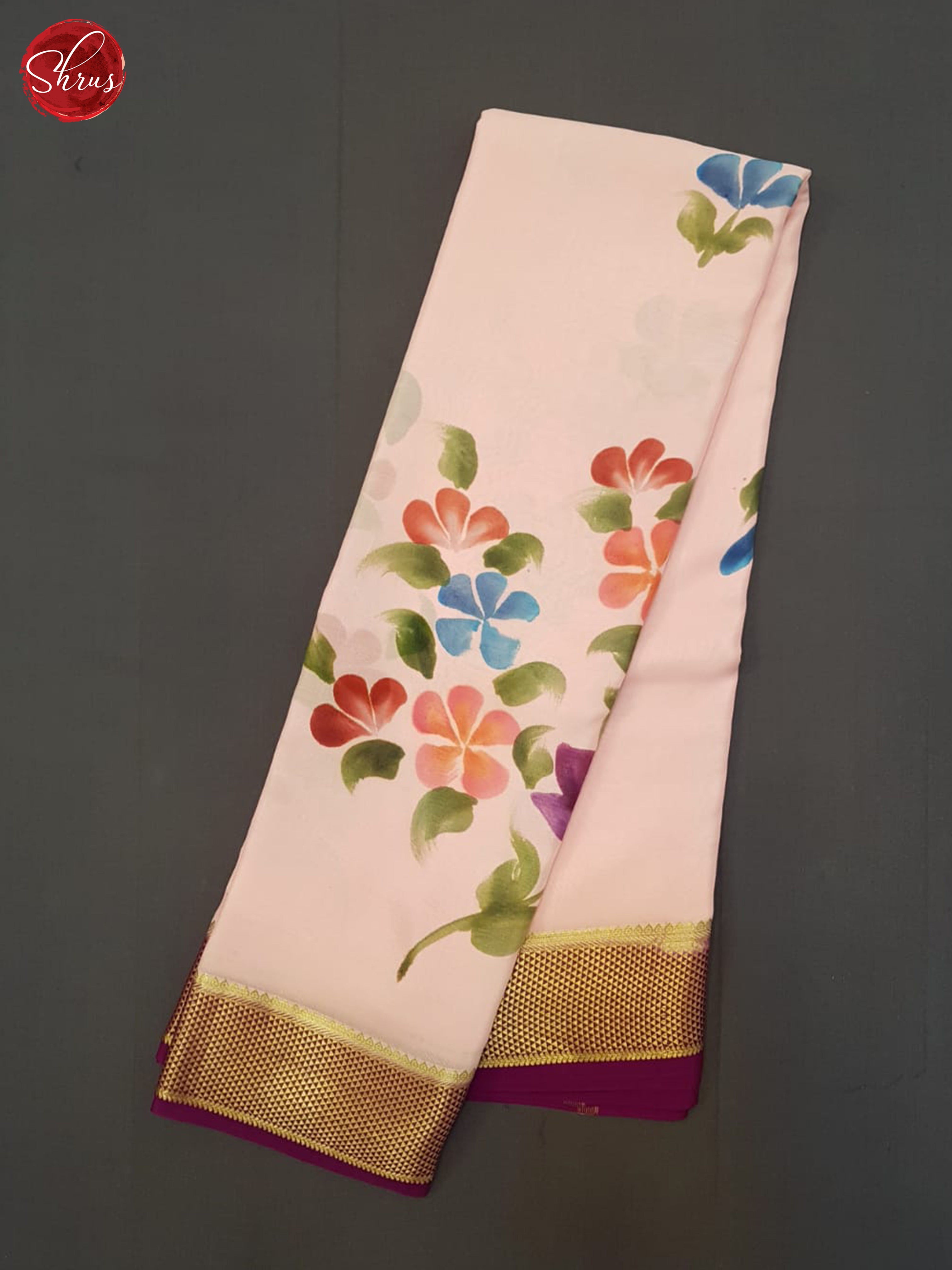 Baby Pink And Wine- Mysore Silk Saree - Shop on ShrusEternity.com