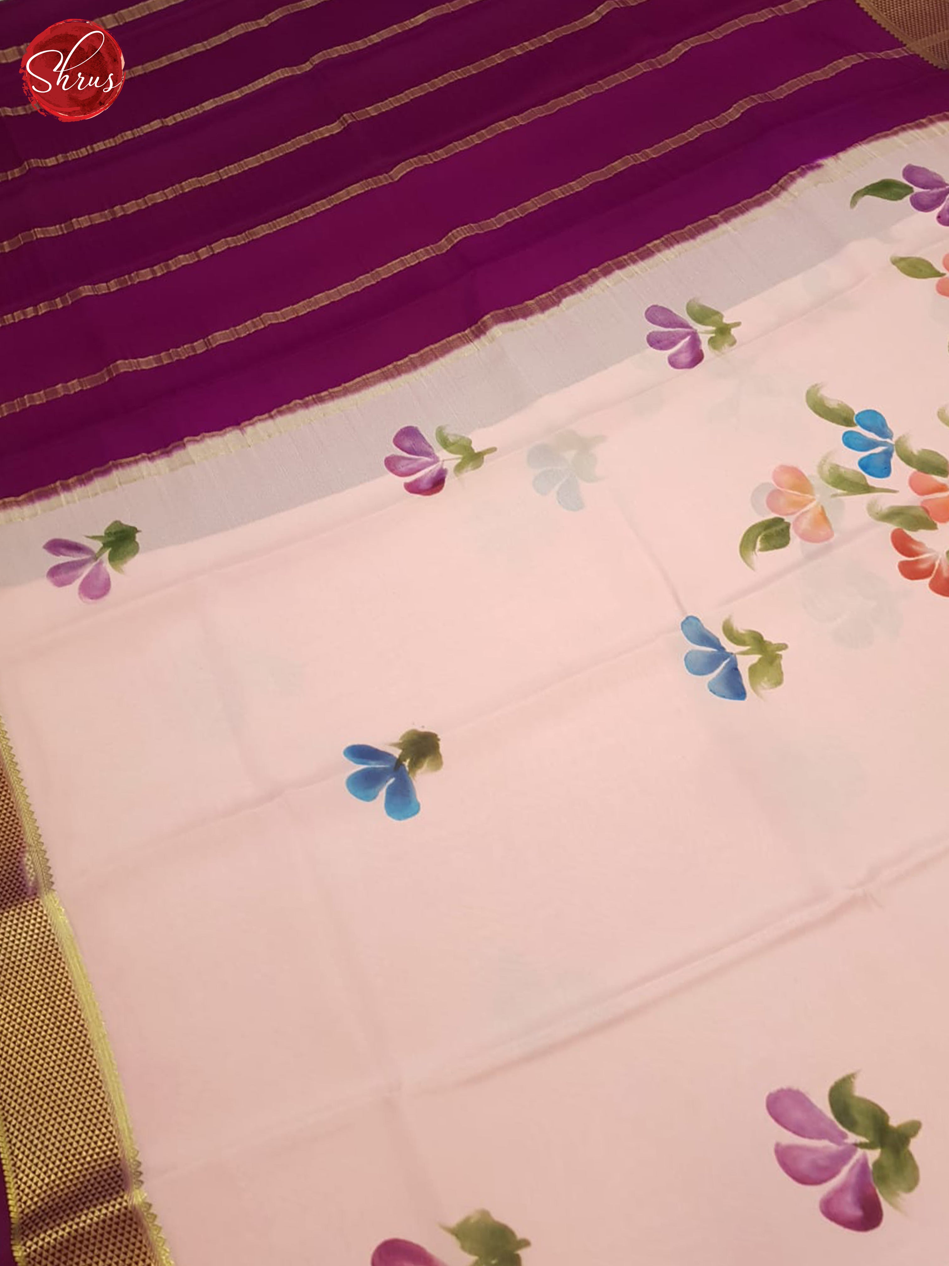 Baby Pink And Wine- Mysore Silk Saree - Shop on ShrusEternity.com