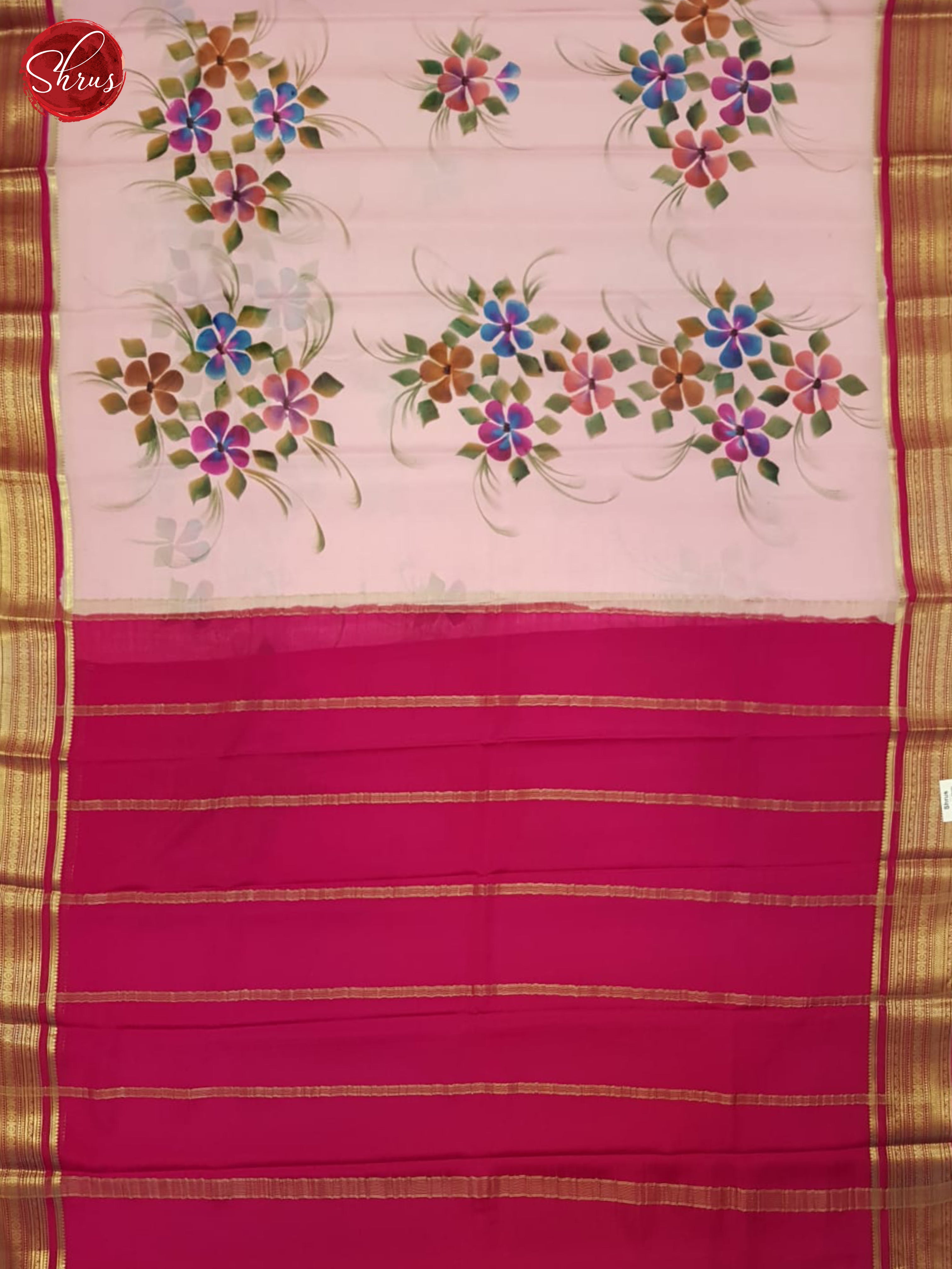 Baby Pink And Pink- Mysore Silk Saree - Shop on ShrusEternity.com