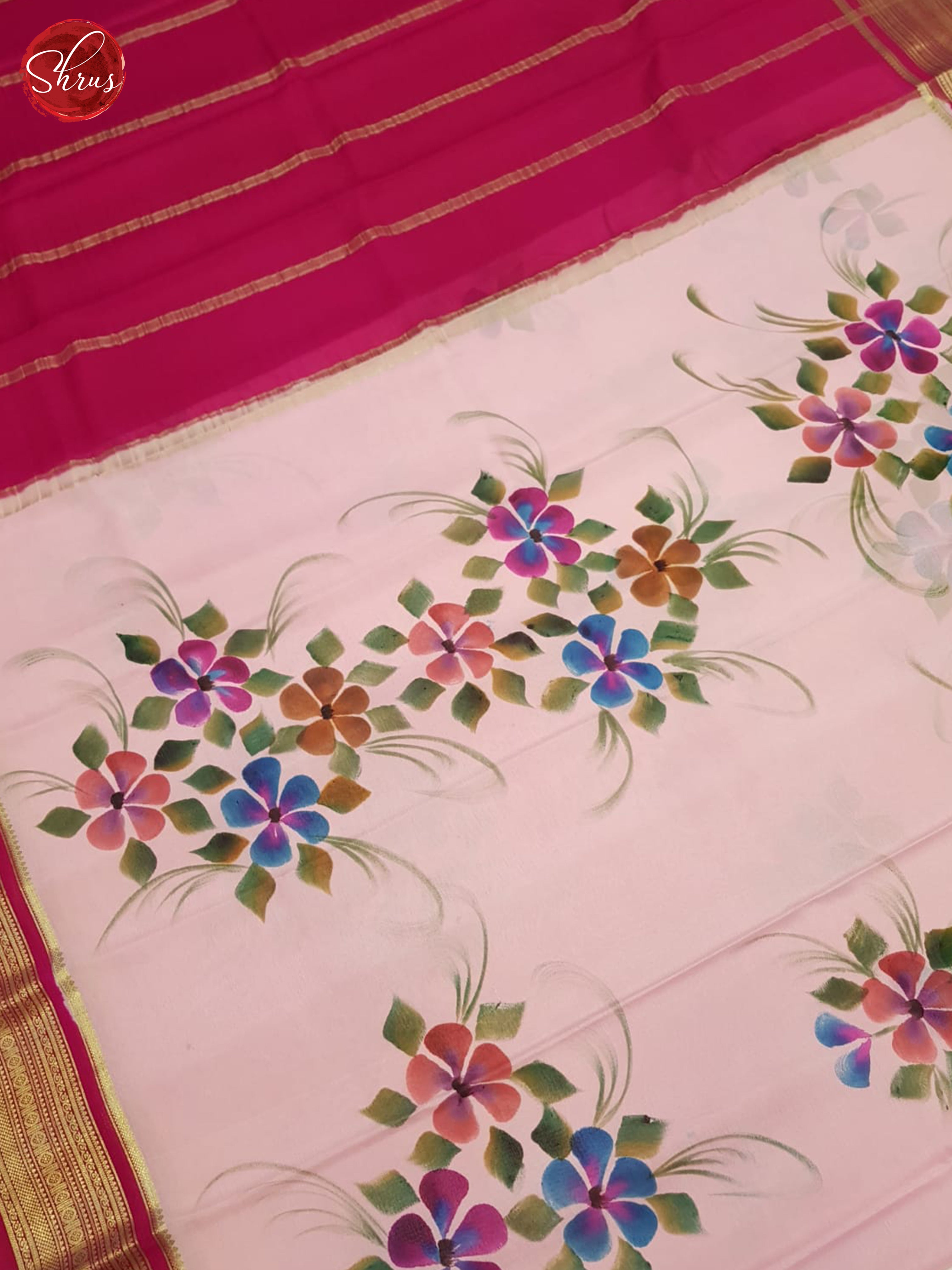 Baby Pink And Pink- Mysore Silk Saree - Shop on ShrusEternity.com